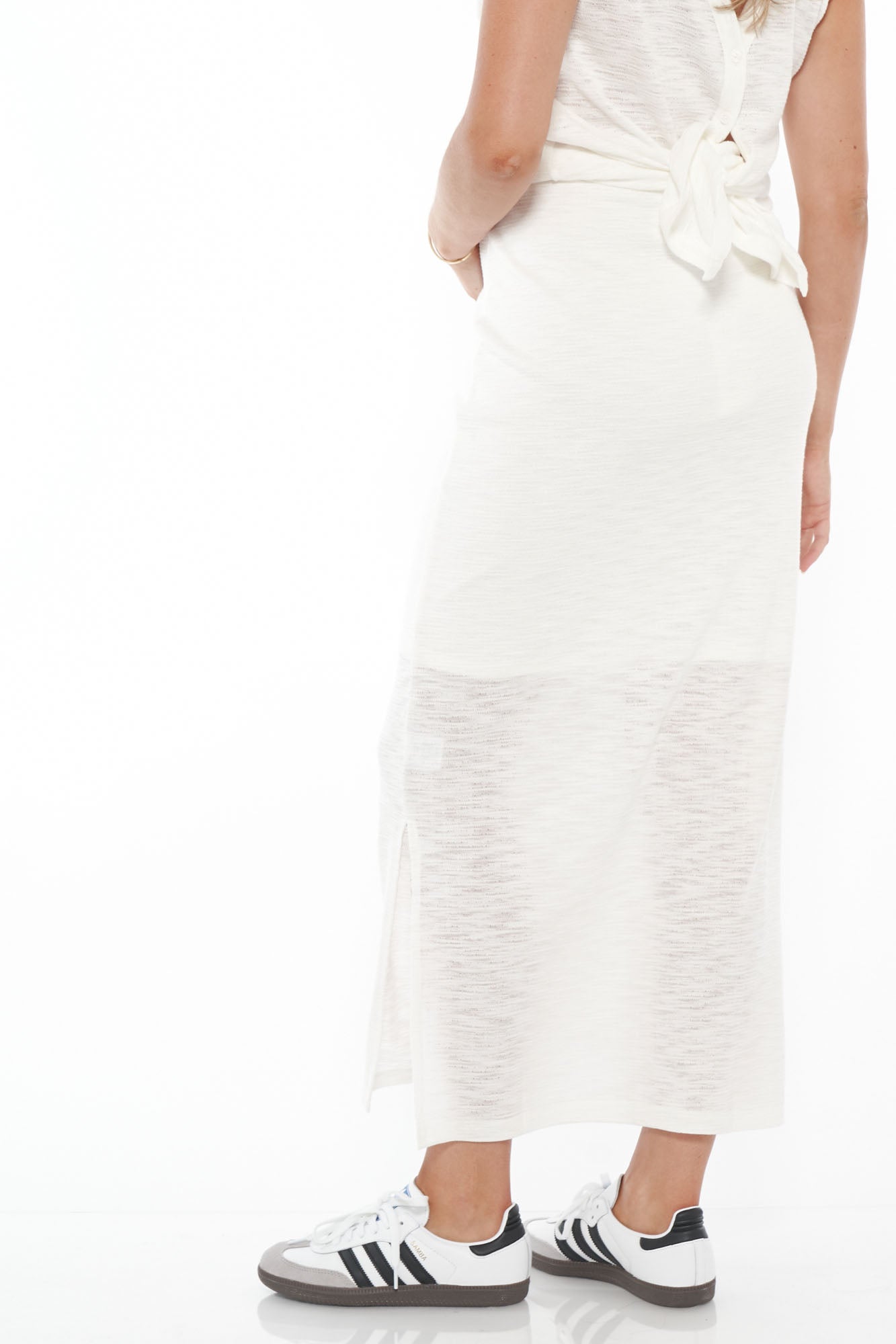 white maternity maxi skirt -3