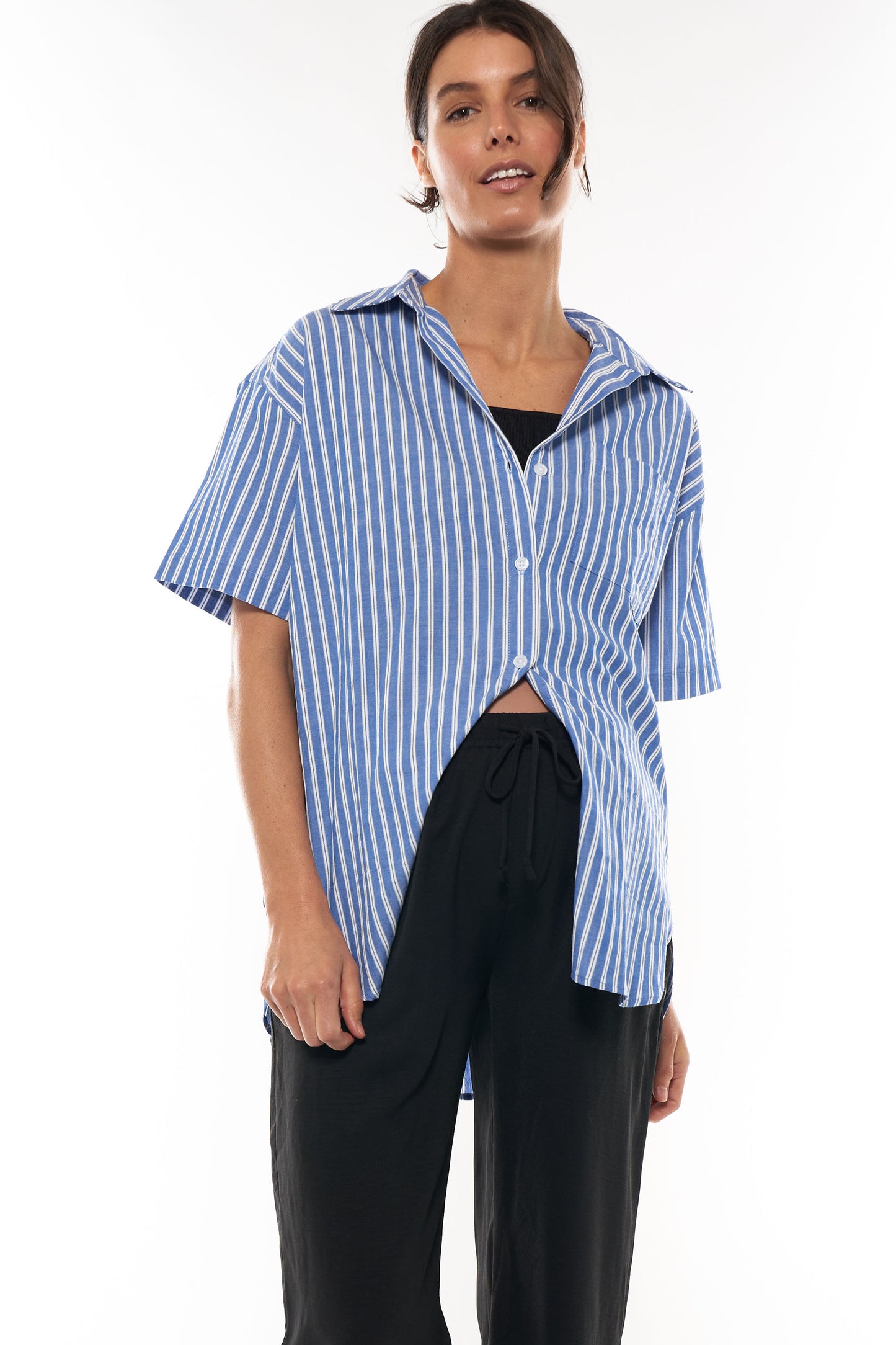 blue stripe maternity shirt -8