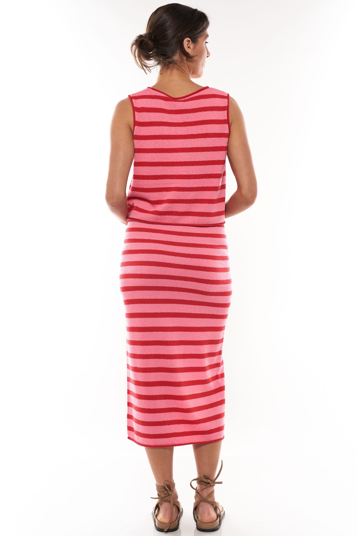 stripe knit maternity midi skirt -4