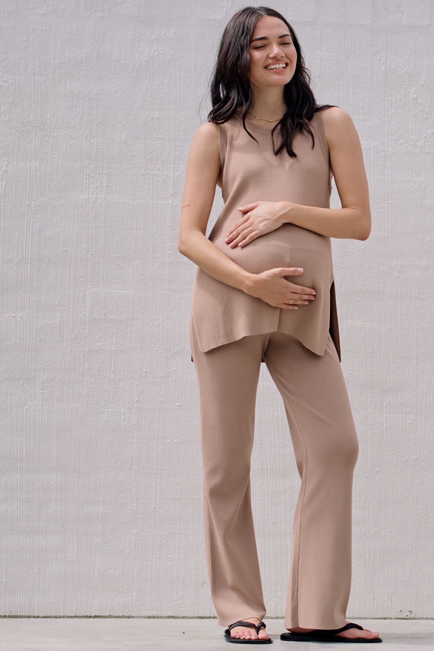 Knit Maternity Pant Camel -5