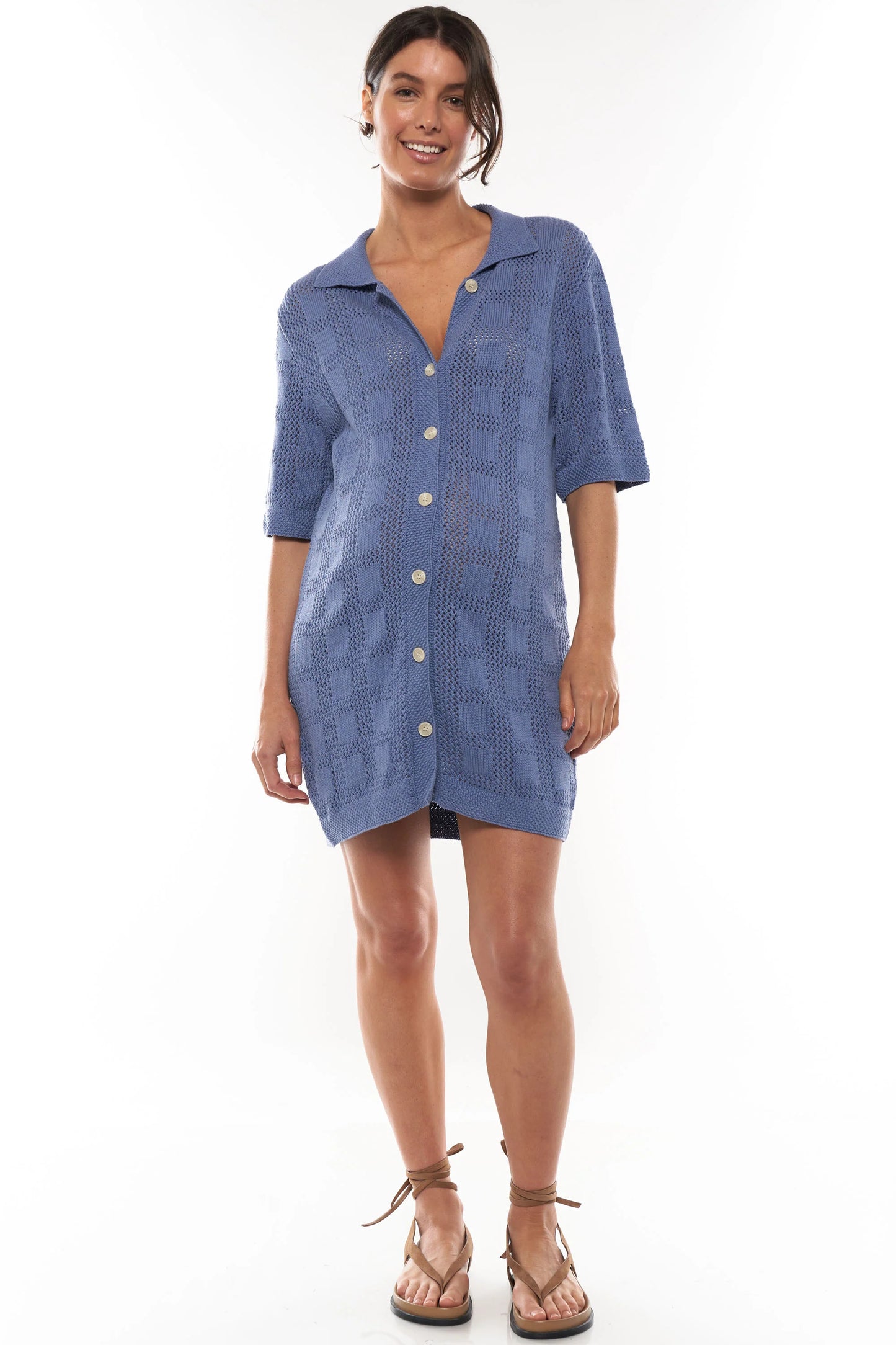 Persistance Polo Knit Dress - Ocean