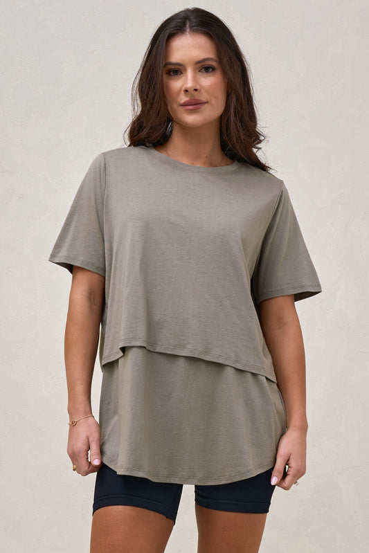 Me And You Nursing Tee - Khaki