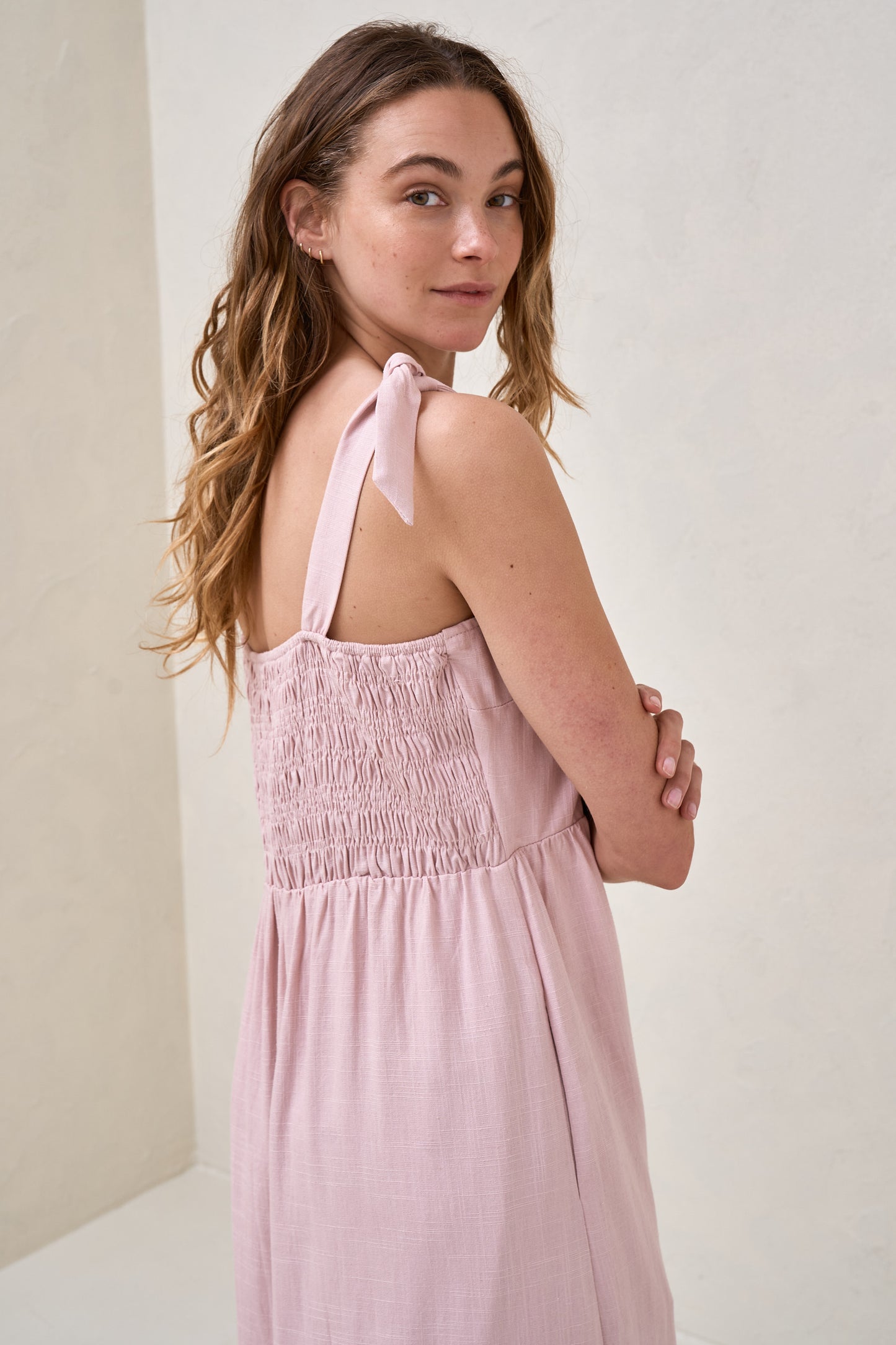 Breeze Along Midi Dress - Blush