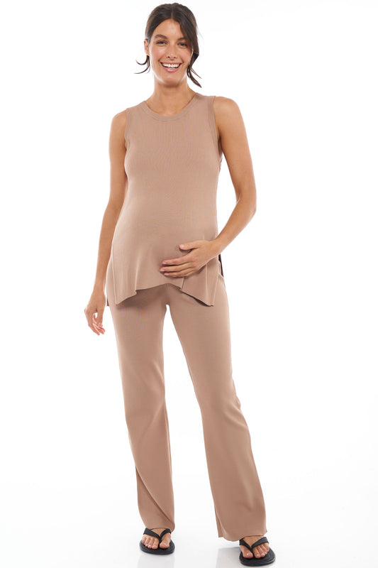 Knit Maternity Pant Camel - 6