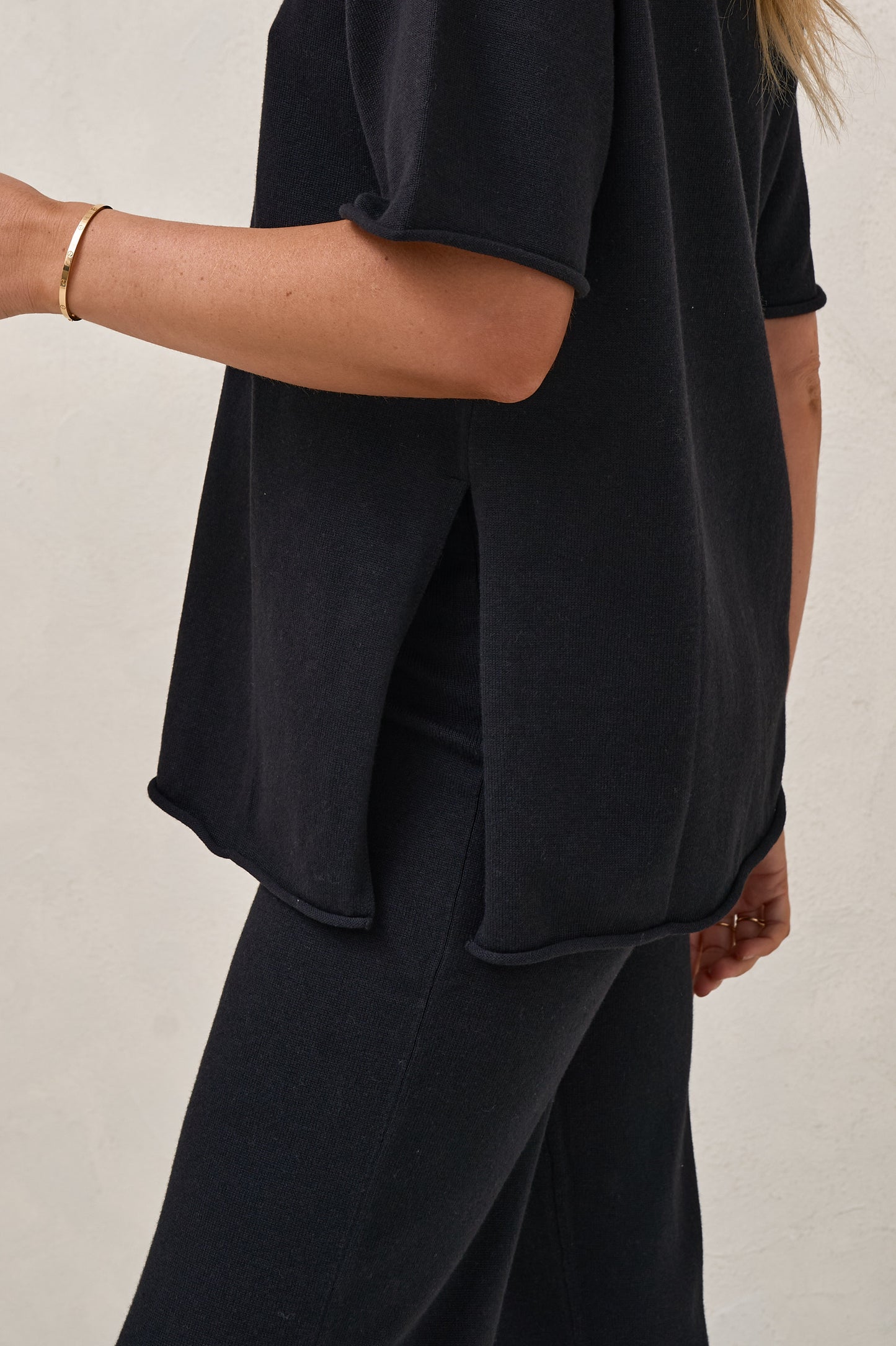 Cloud Nine Knit Tee - Black