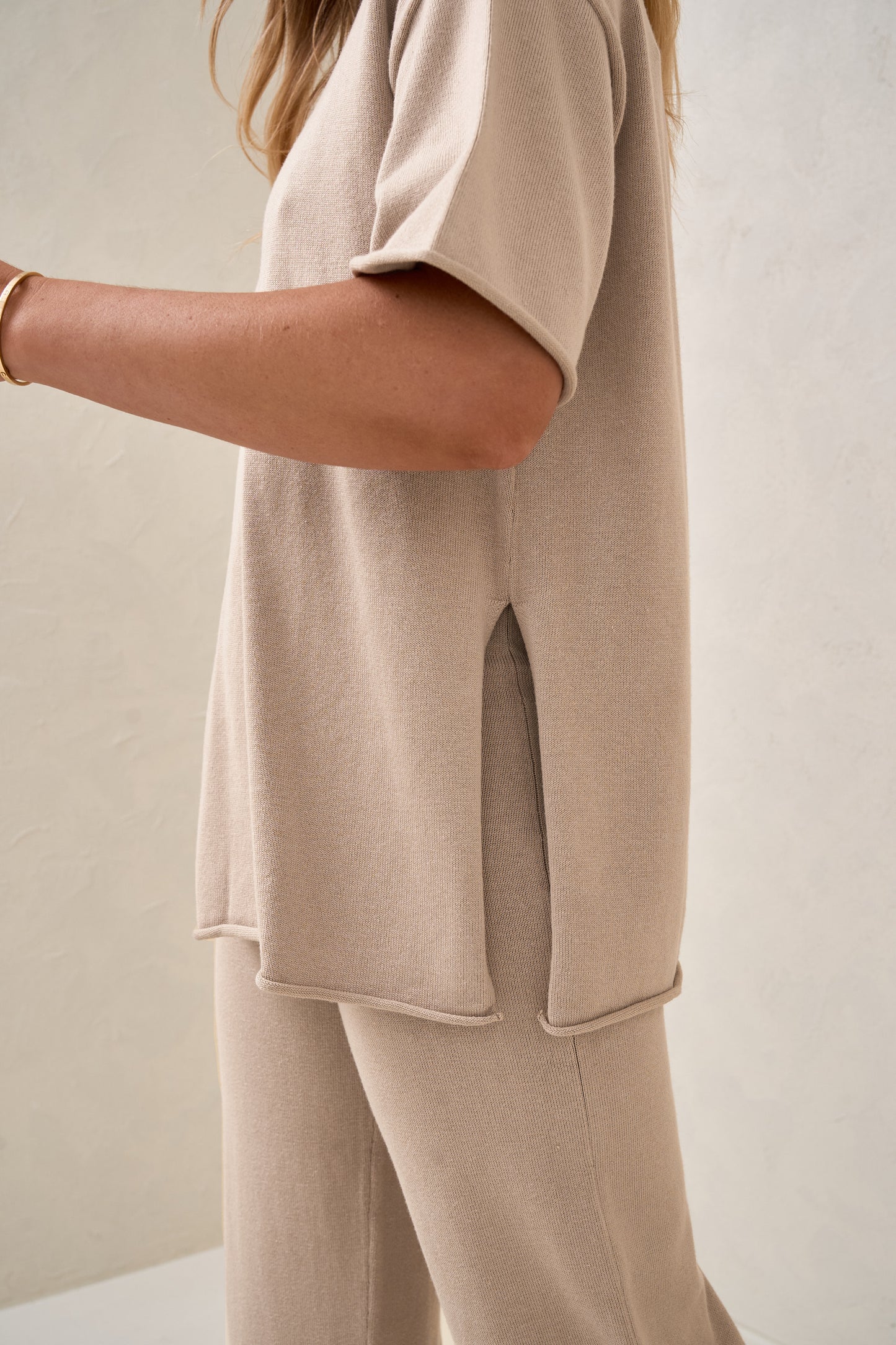 Cloud Nine Knit Tee - Oatmeal