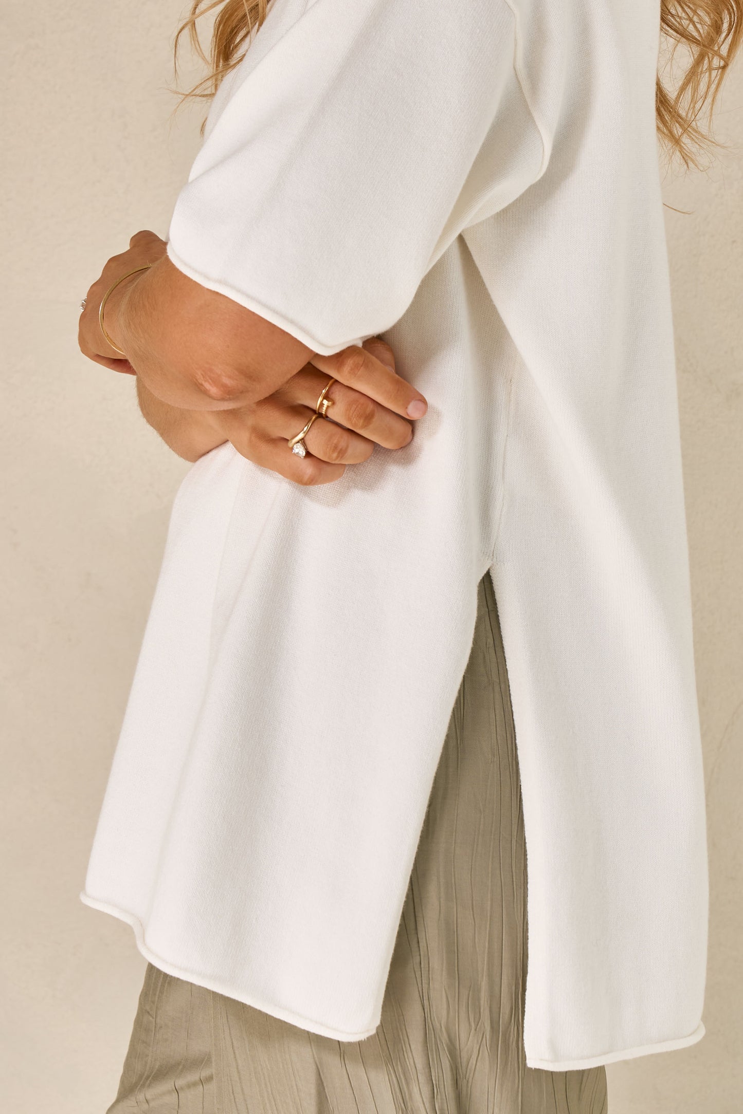 white knit maternity tee -7