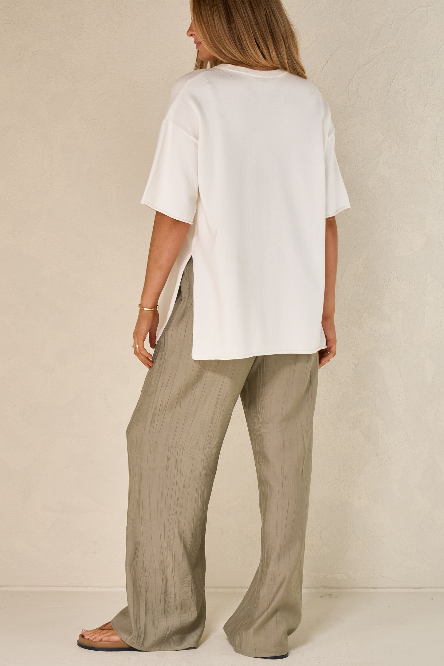 white knit maternity tee -8