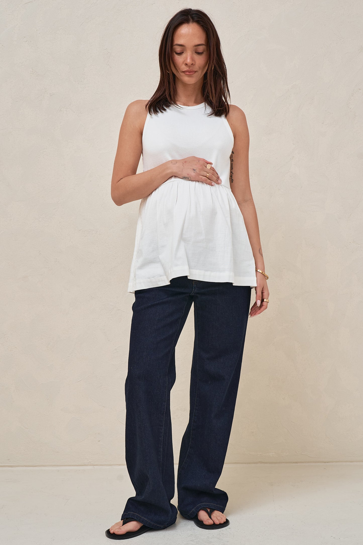 Serenade Maternity Tank - White