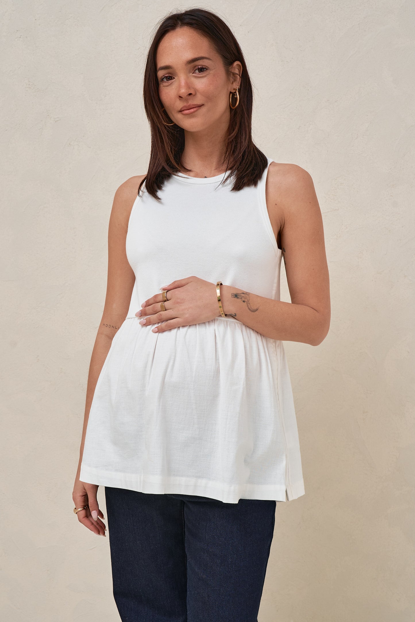 Serenade Maternity Tank - White