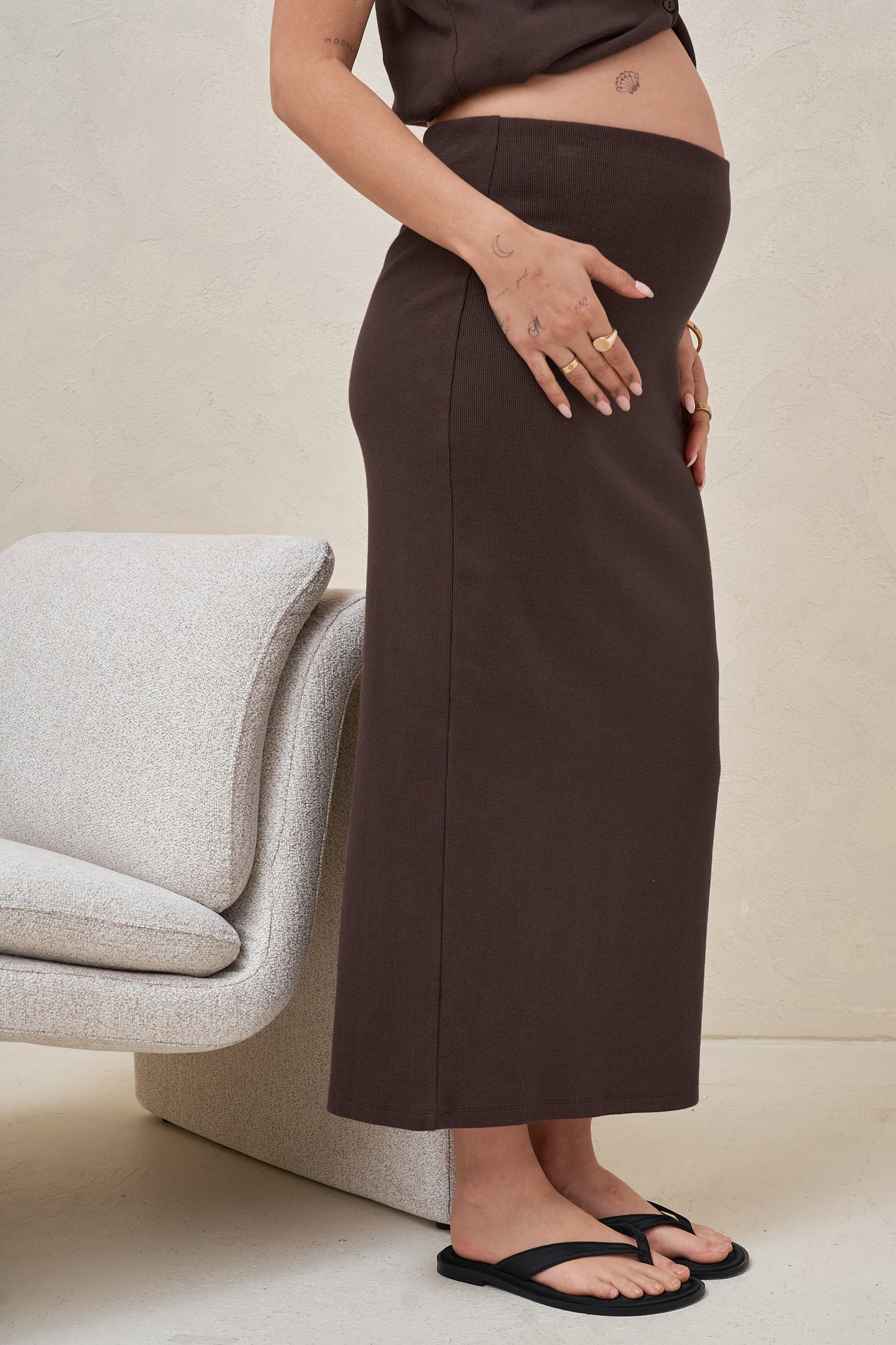 Storyline Midi Skirt - Chocolate