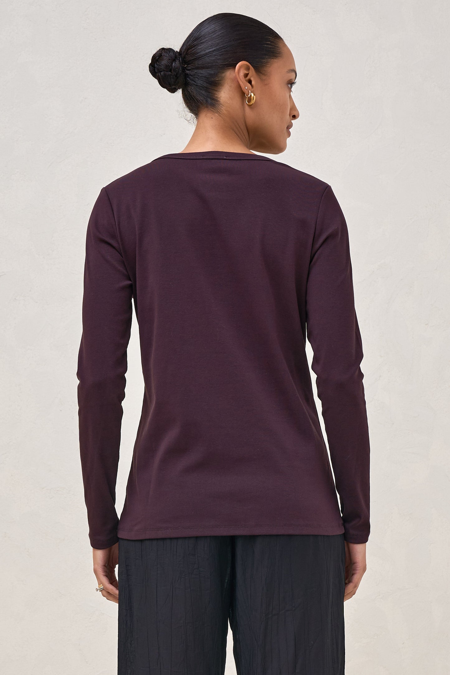 Whispers Long Sleeve Nursing Top - Deep Plum