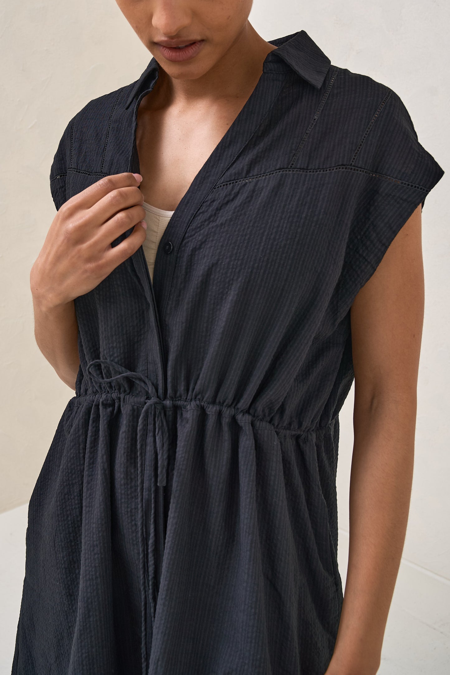 Coastline Shirt Dress - Black
