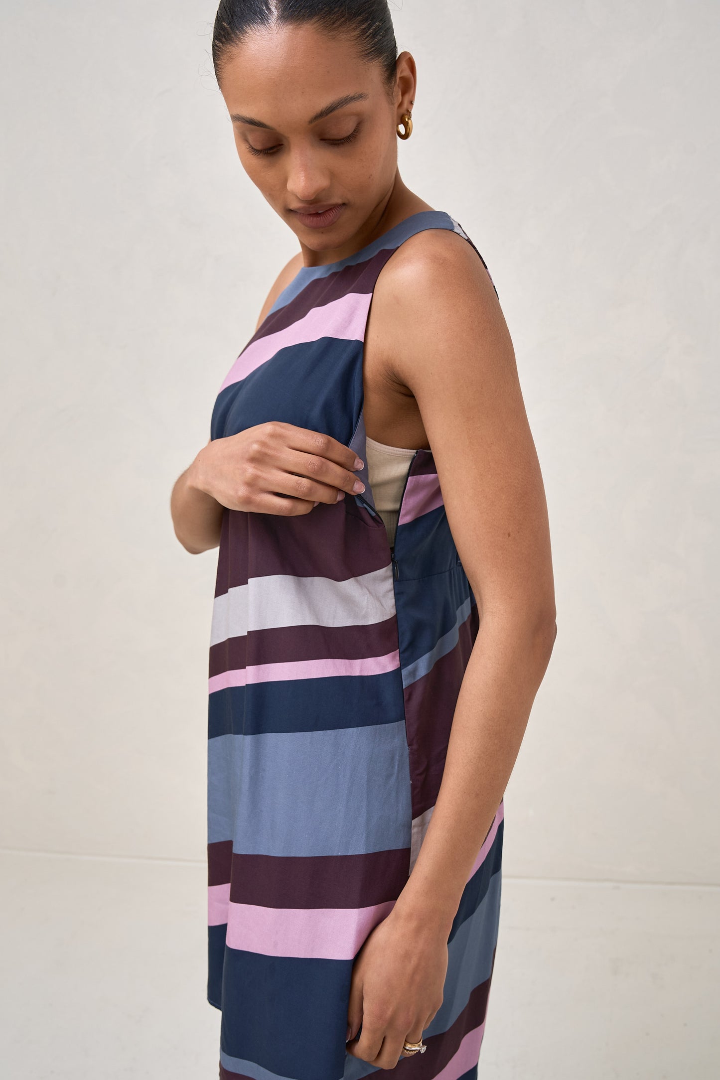 Side Note Angled Stripe Dress