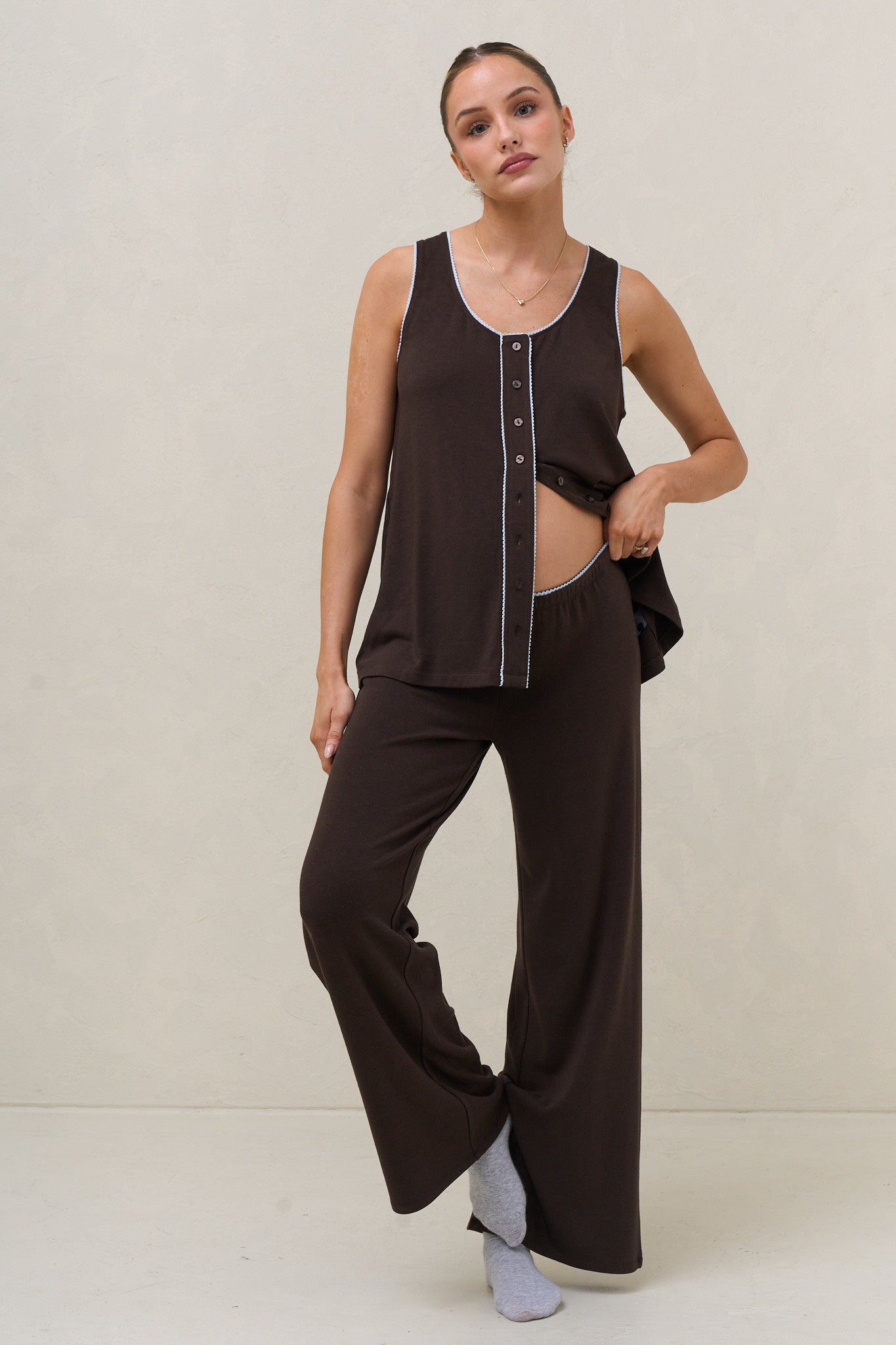 Dreamstate Sleep Tank - Chocolate/Blue