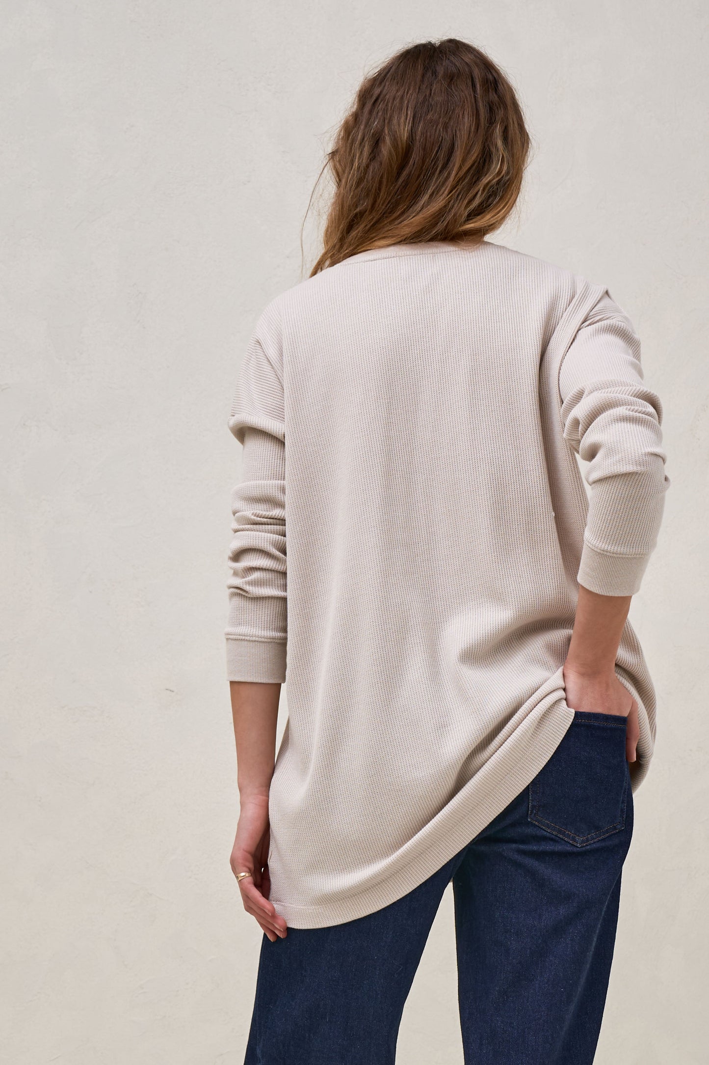 All For Us Waffle Henley - Stone
