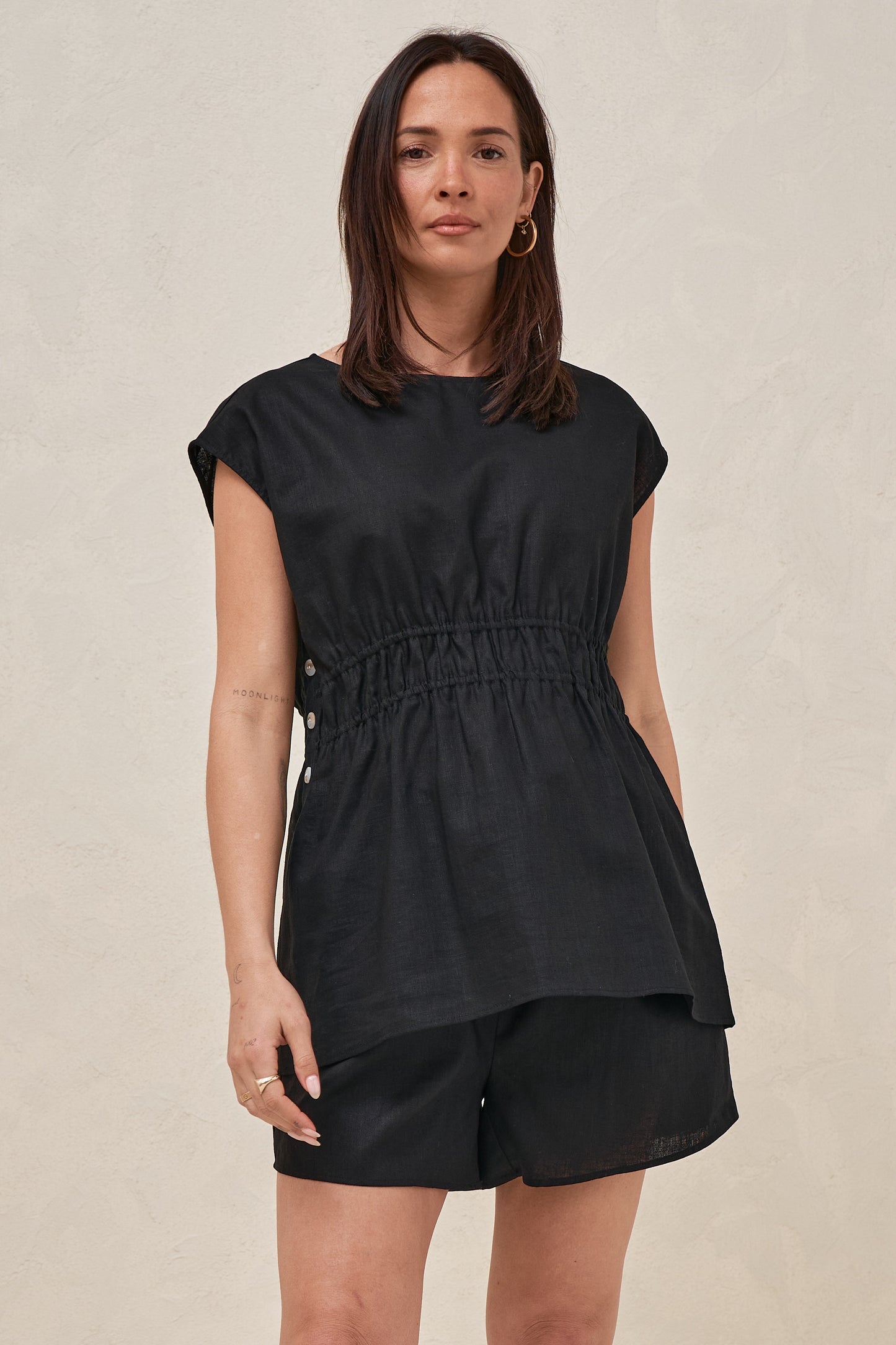 Timeless Button-Side Top - Black