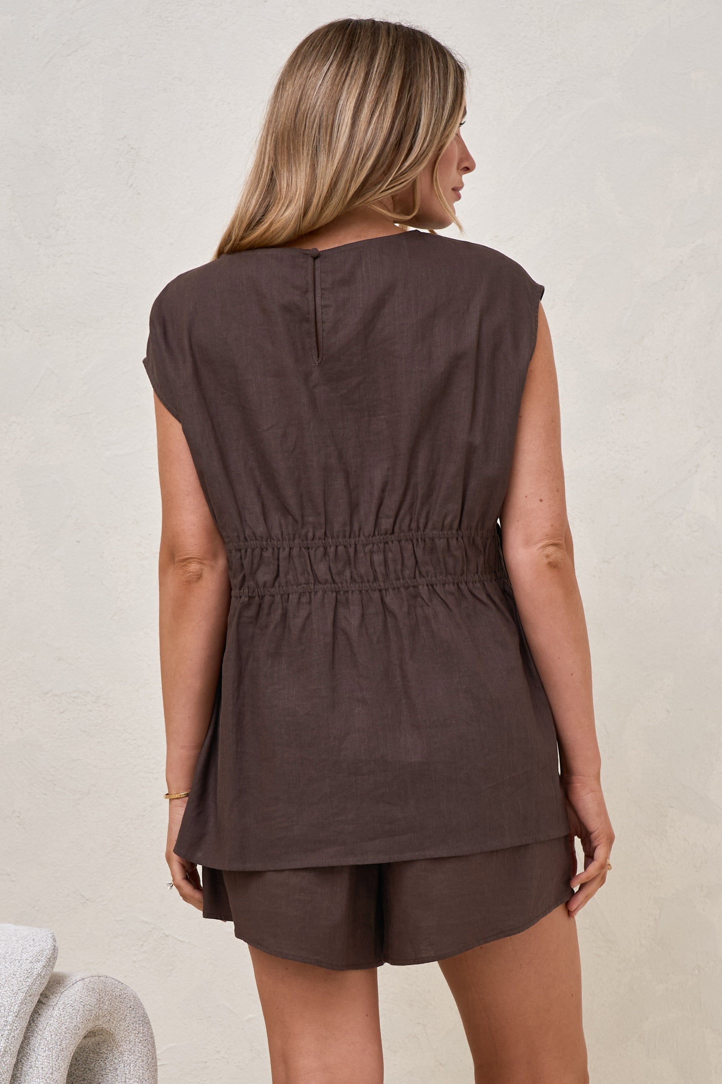 Timeless Button-Side Top - Chocolate
