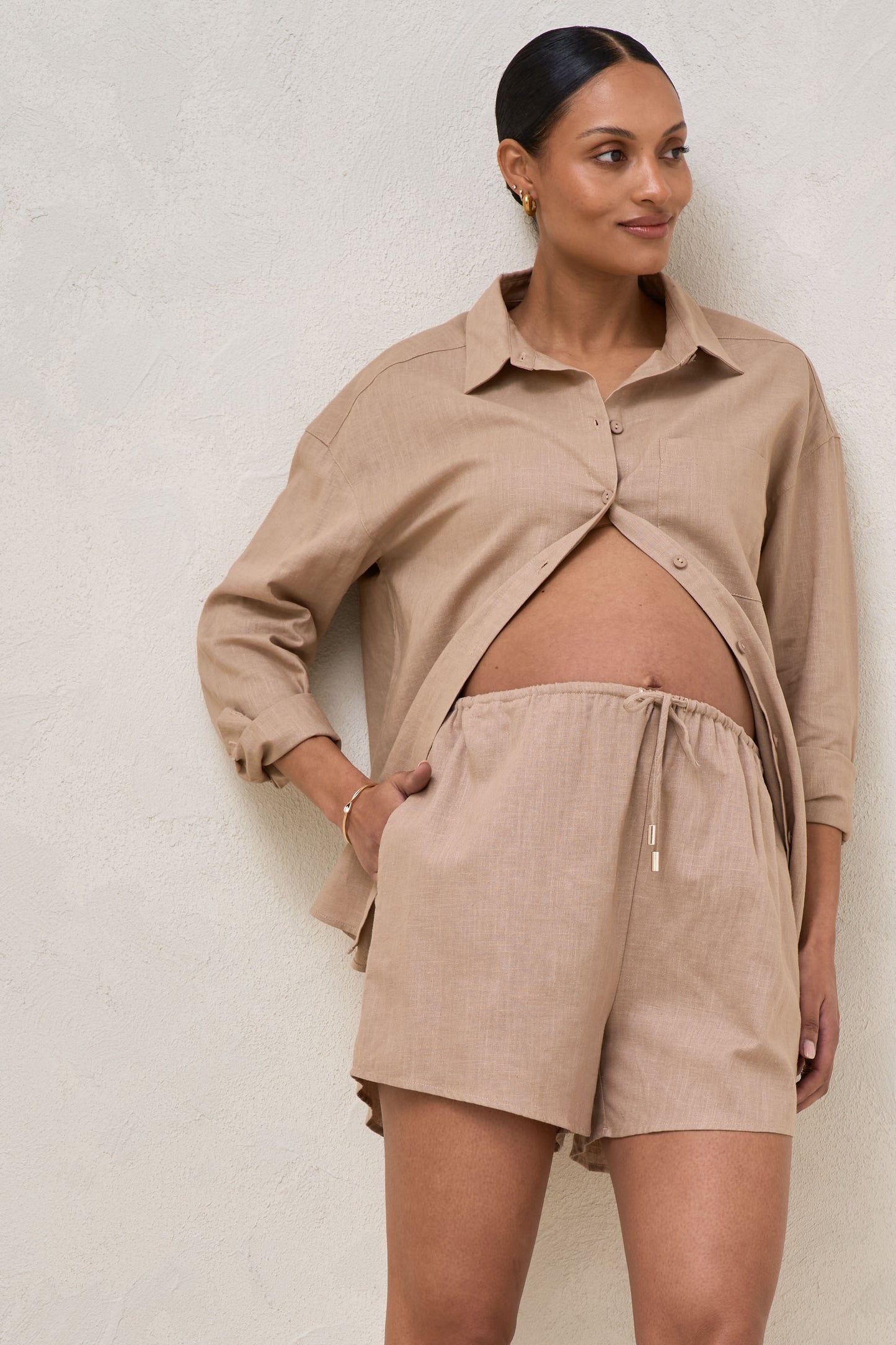 Maternity Linen Short -1