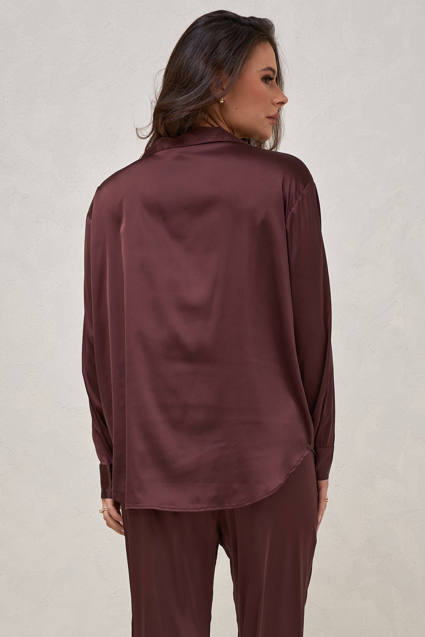 Spontaneous Satin Shirt - Burgundy