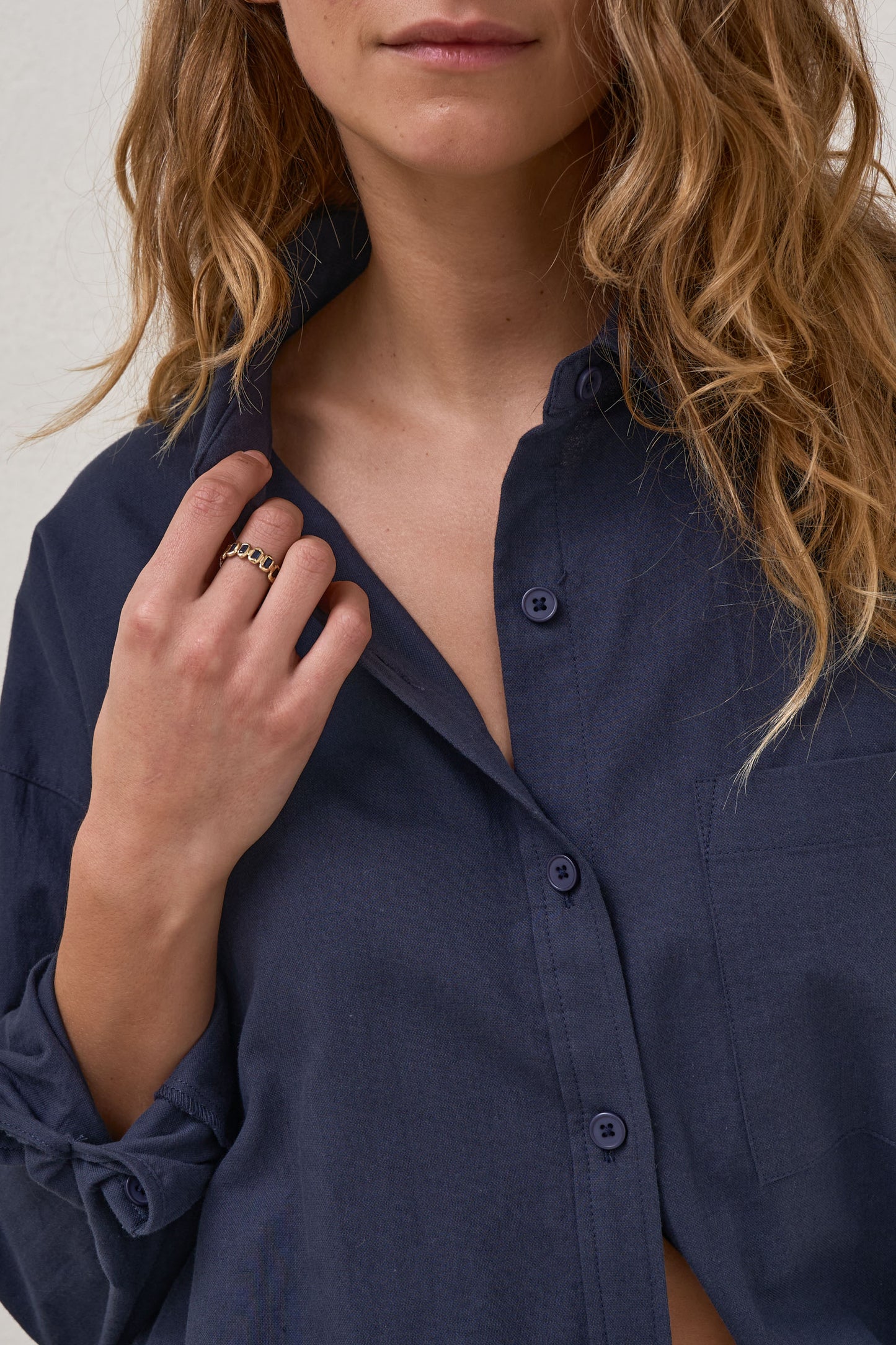 Perpetual Cotton Shirt - Navy