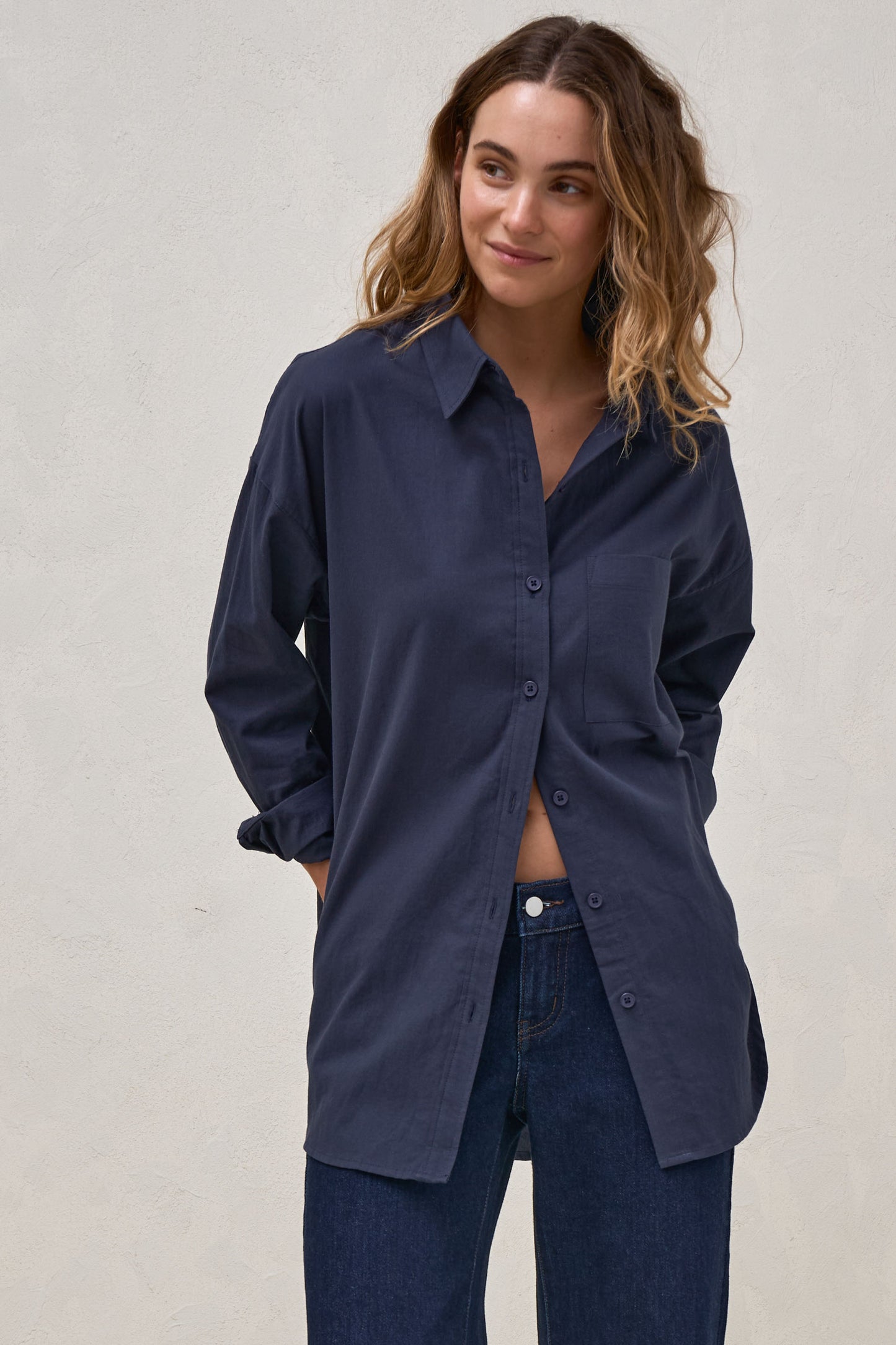 Perpetual Cotton Shirt - Navy