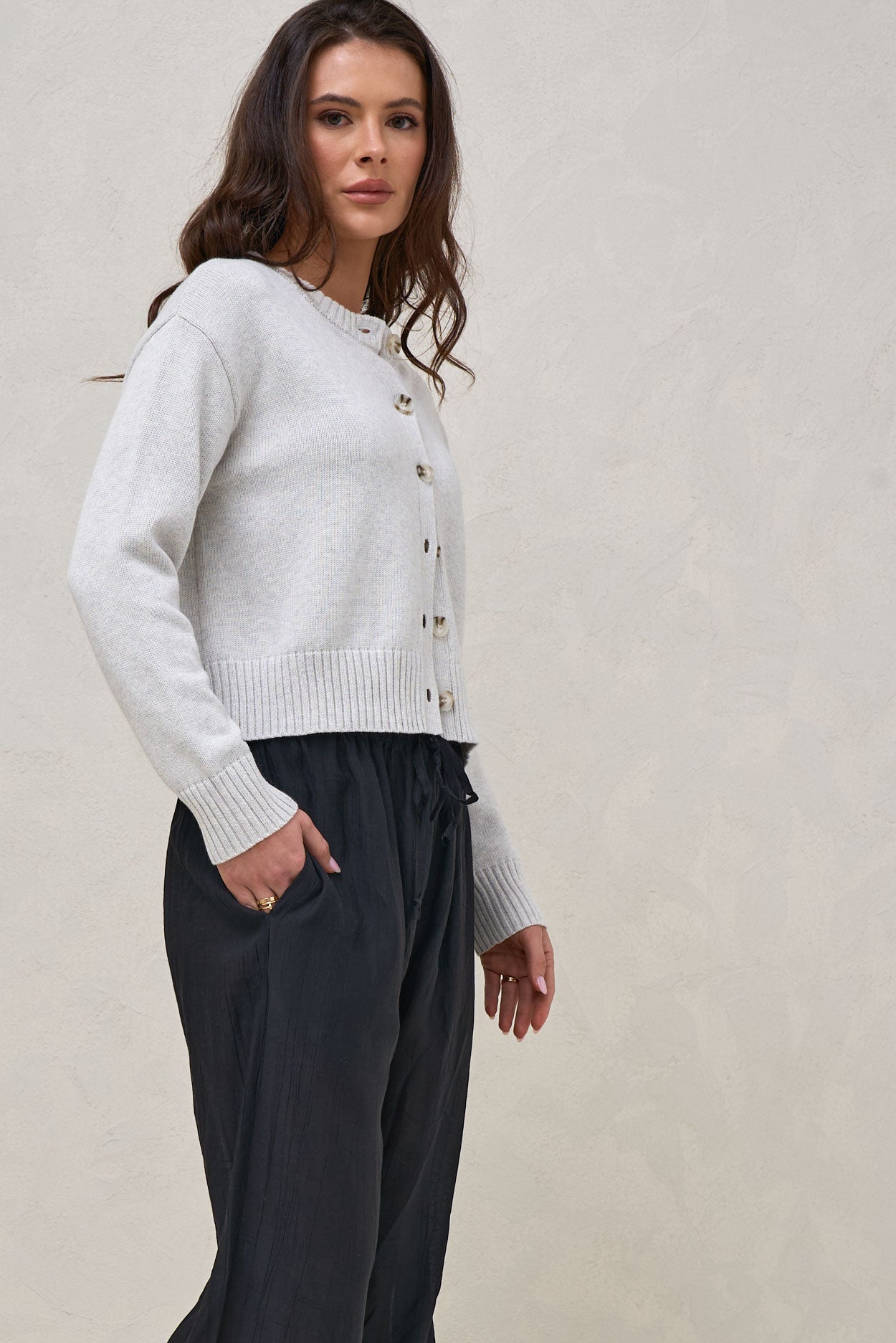 Live Light Cardigan - Light Grey