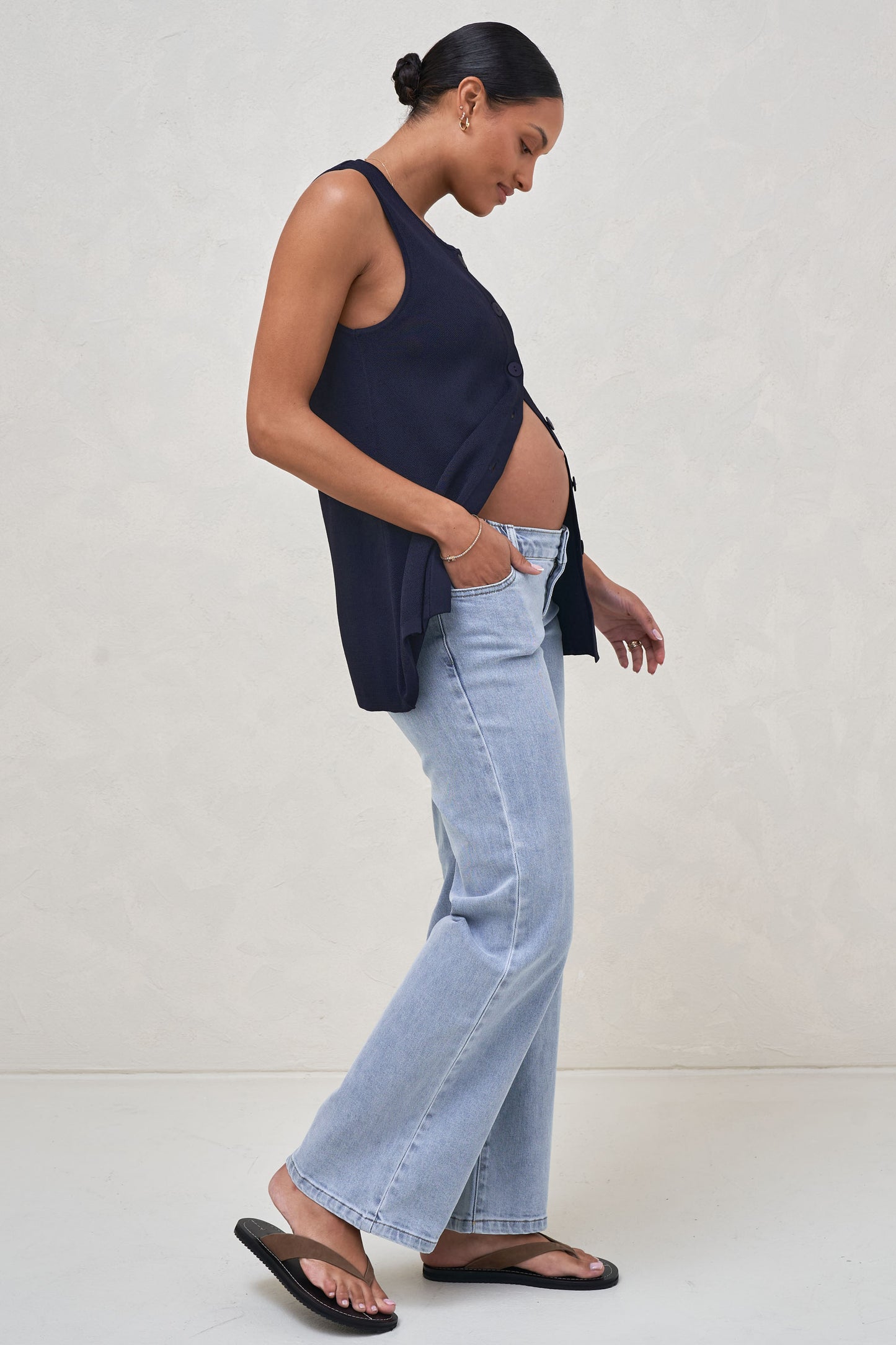 Sunday Best Button Vest - Ink