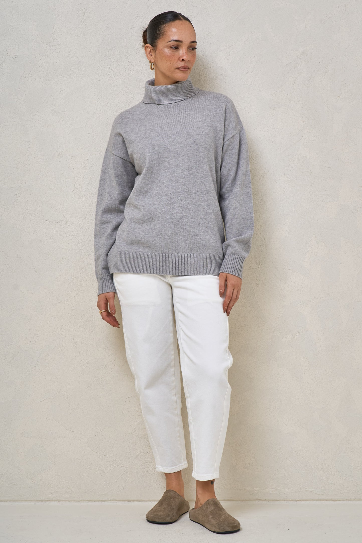 Ritual Roll Neck Jumper-Grey Marle