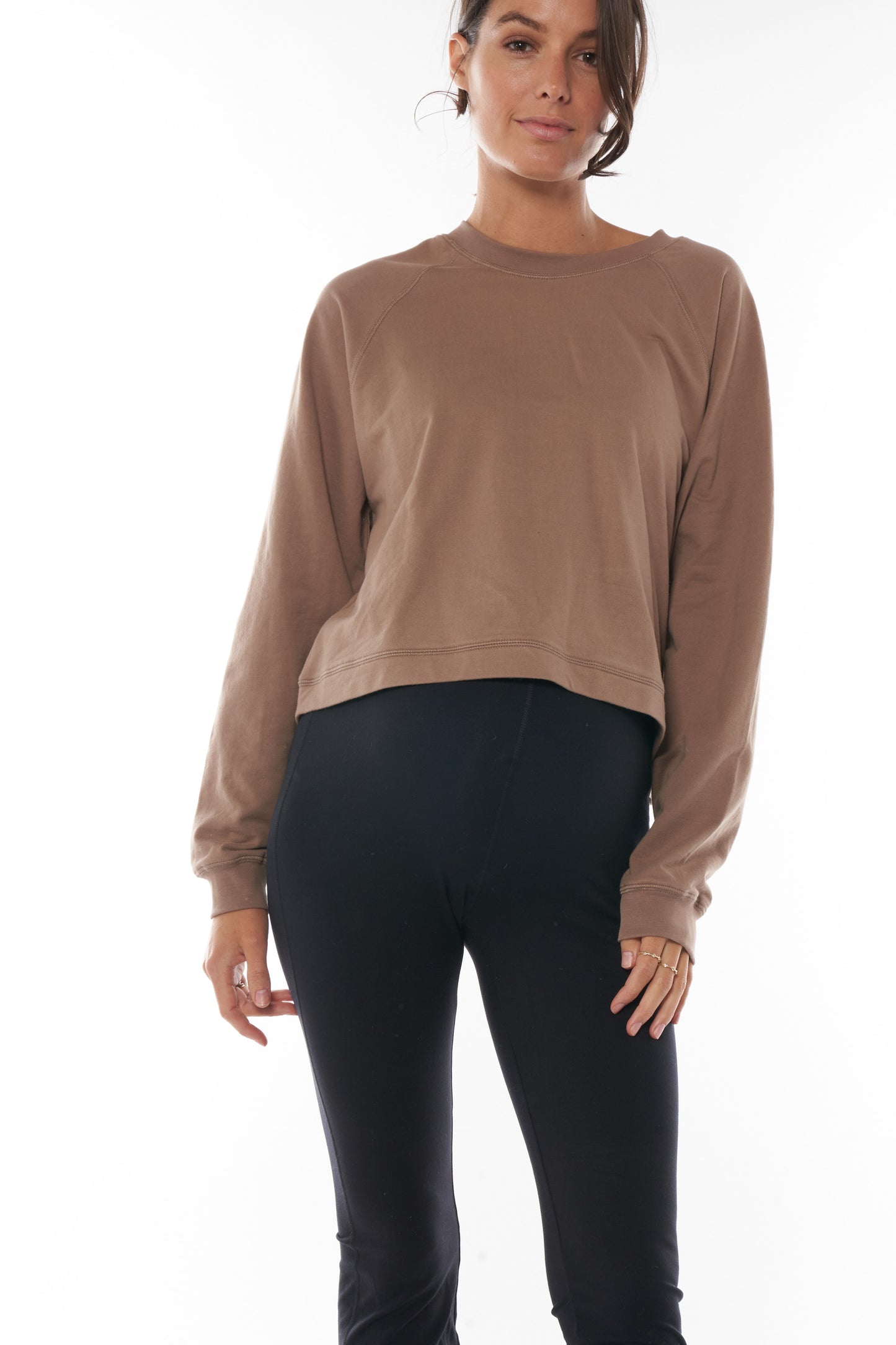 Cropped Maternity Sweat Top -1