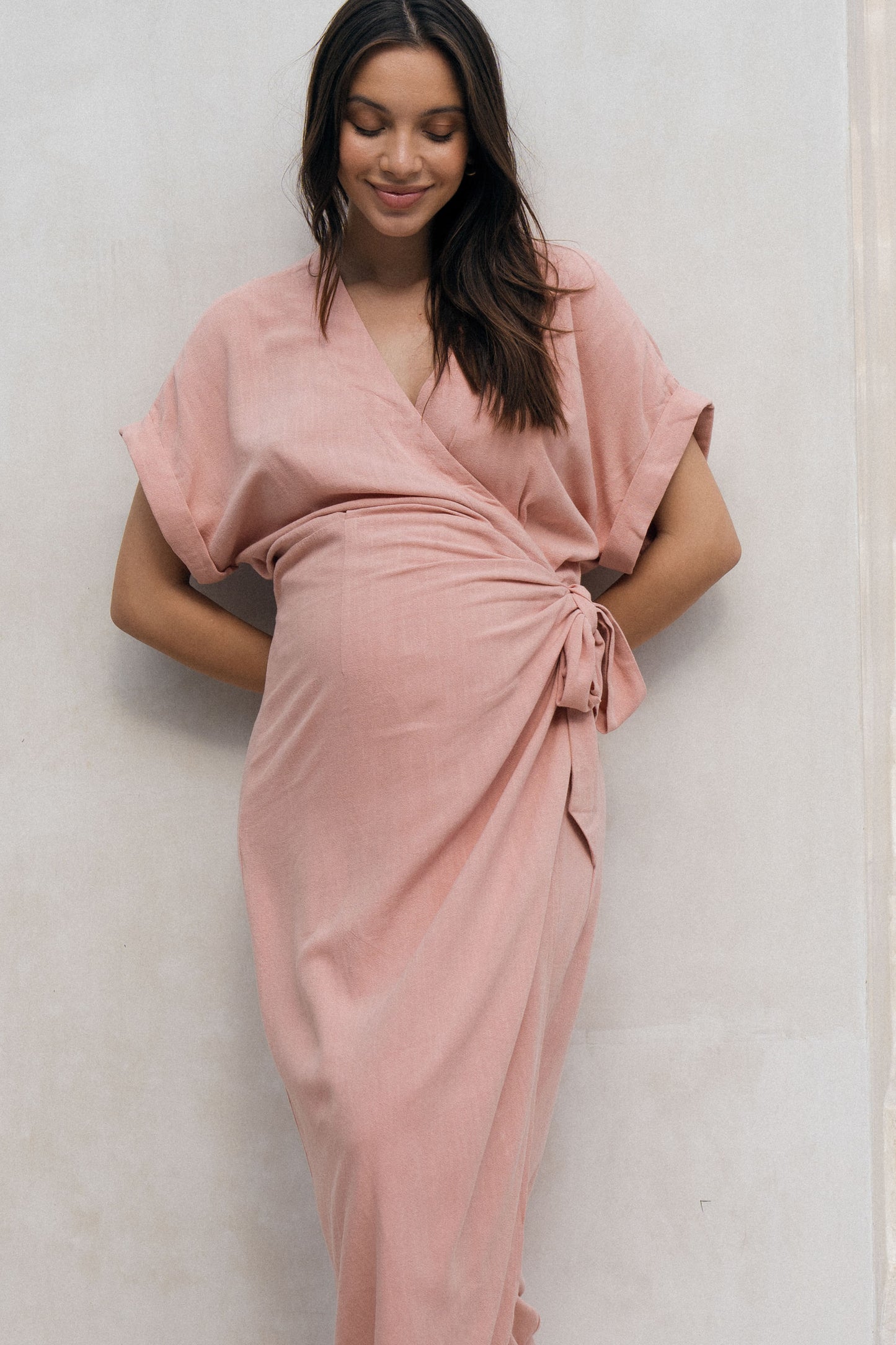 Wrap Around You Maxi Dress - Blush Pink*