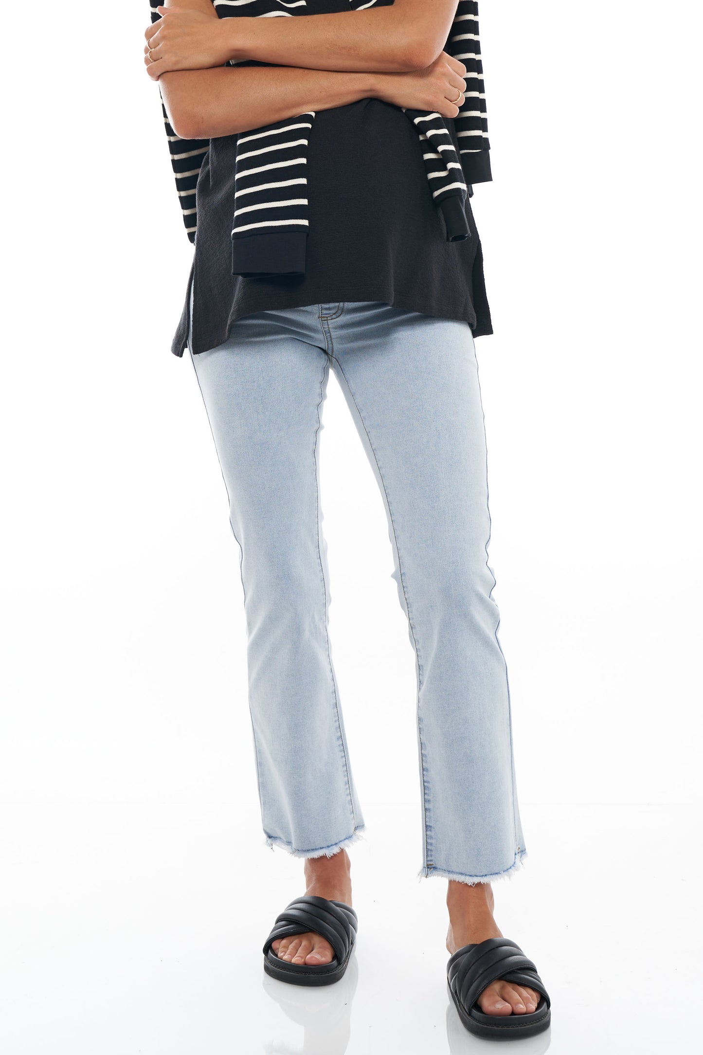 Kick Flare Maternity Jeans in Light Blue 1
