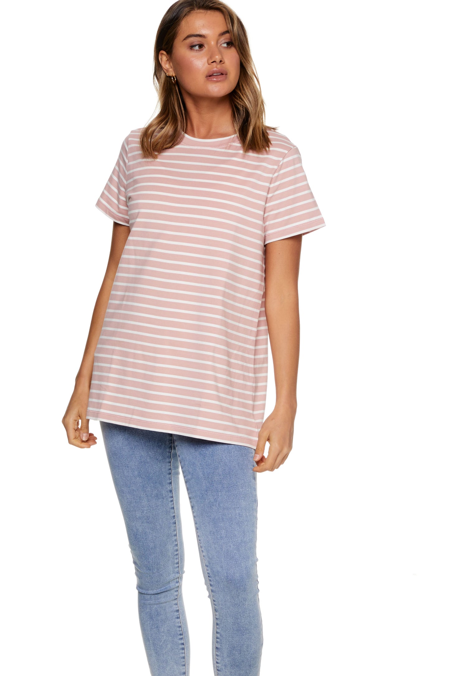 Pink Stripe Maternity T-Shirt - 7