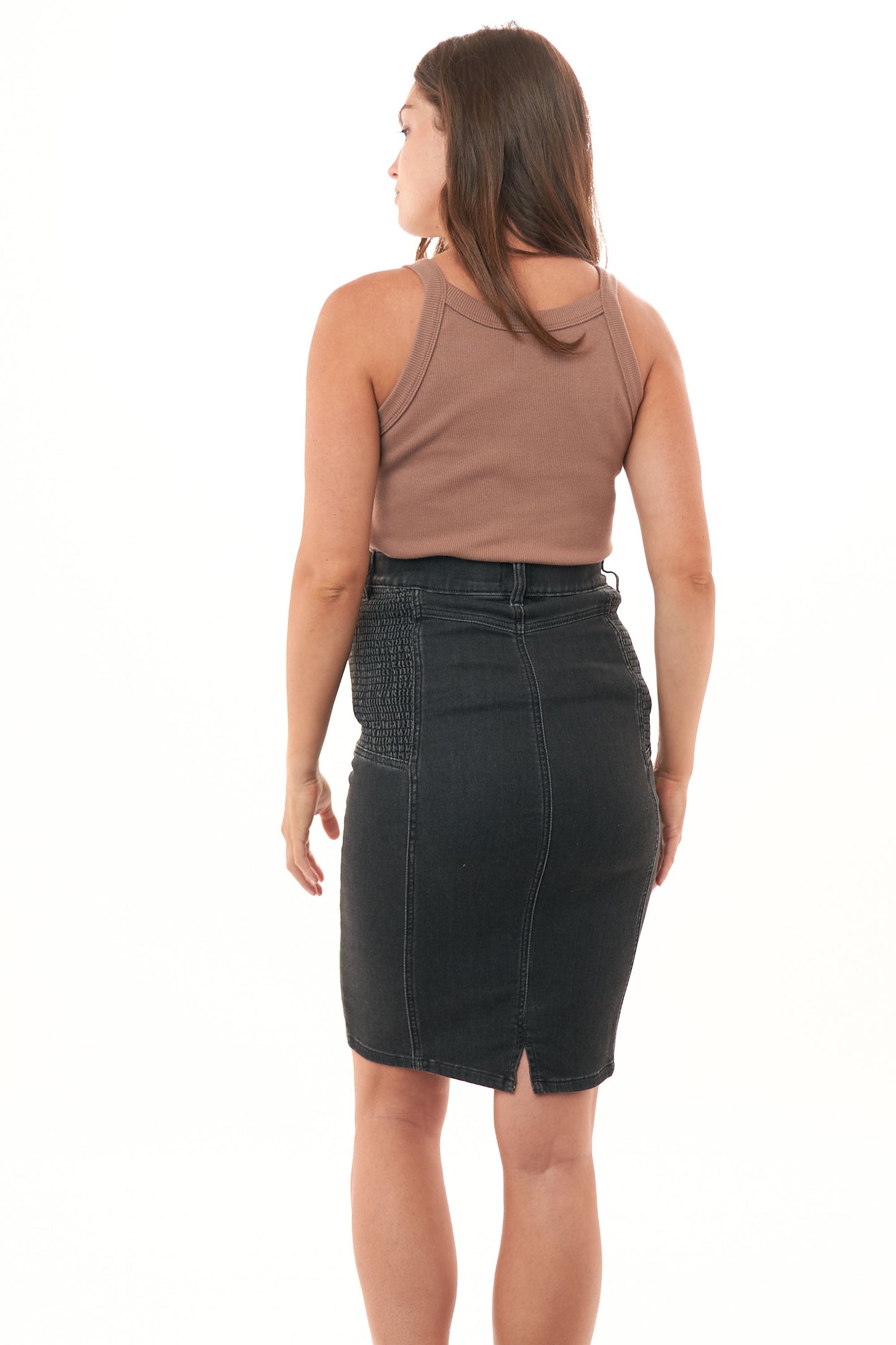 Black Maternity Denim Skirt - 3