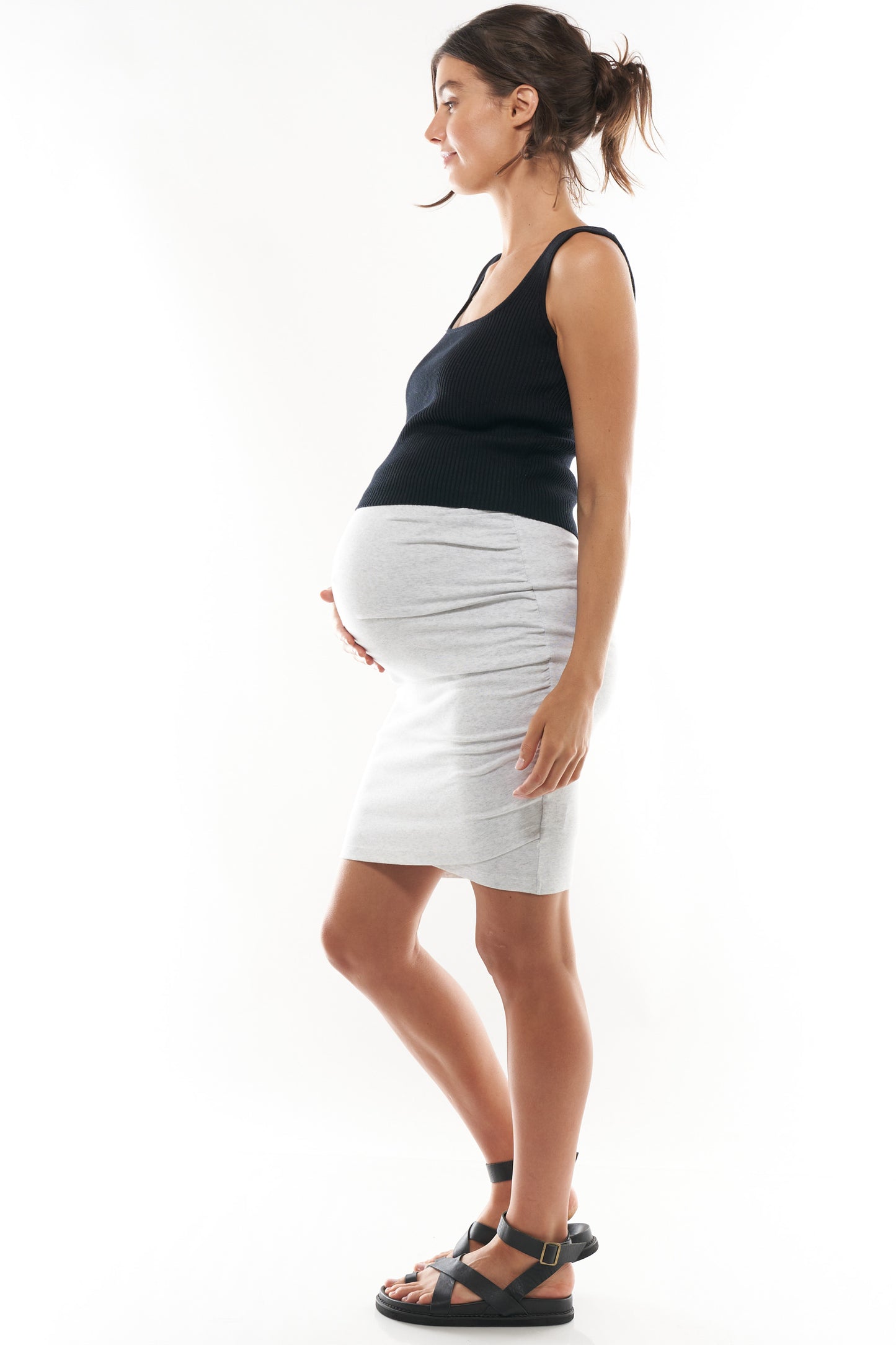 Bodycon Maternity Skirt Grey - 2