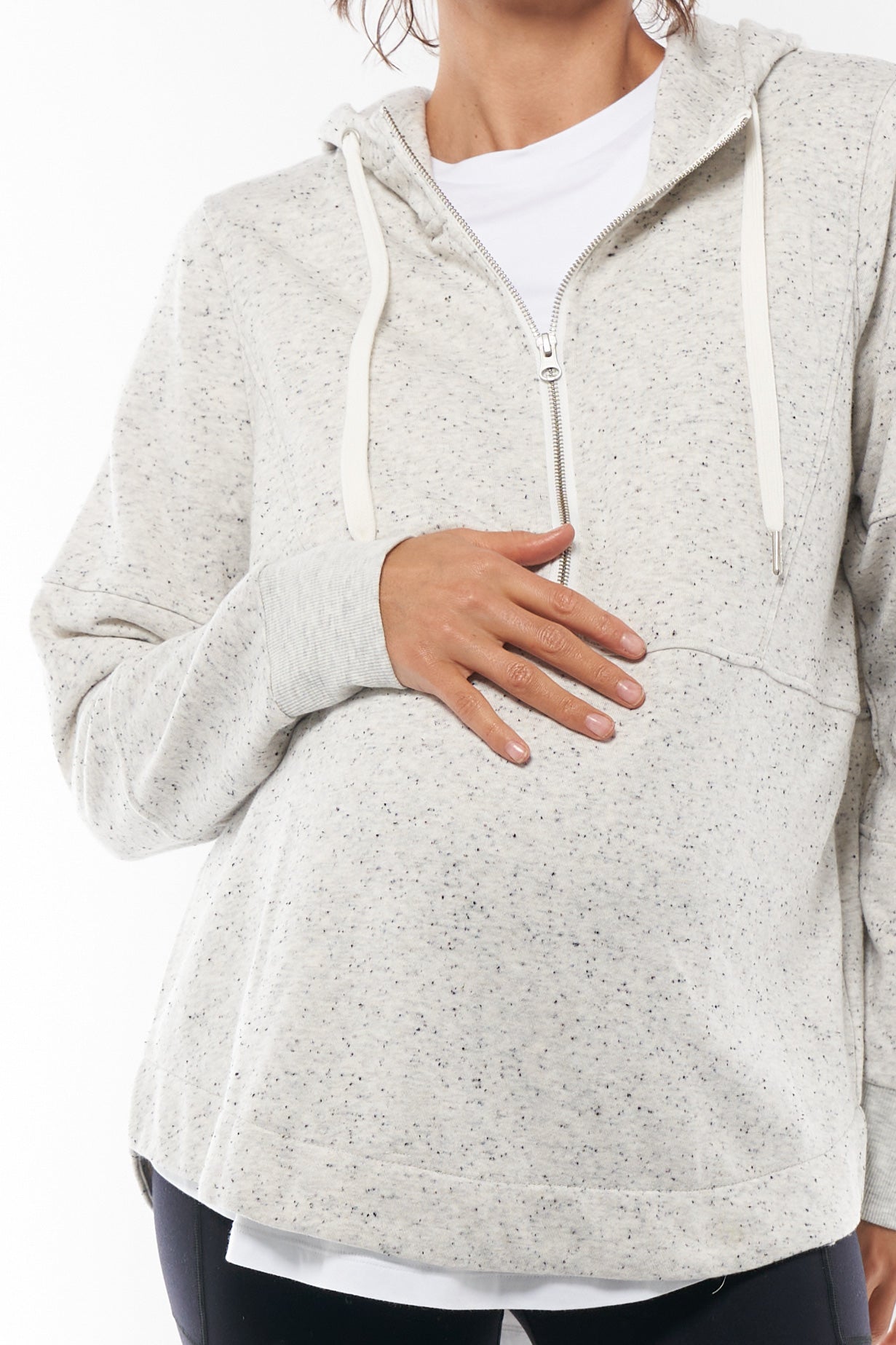 Grey Nursing Zip Sweater -4