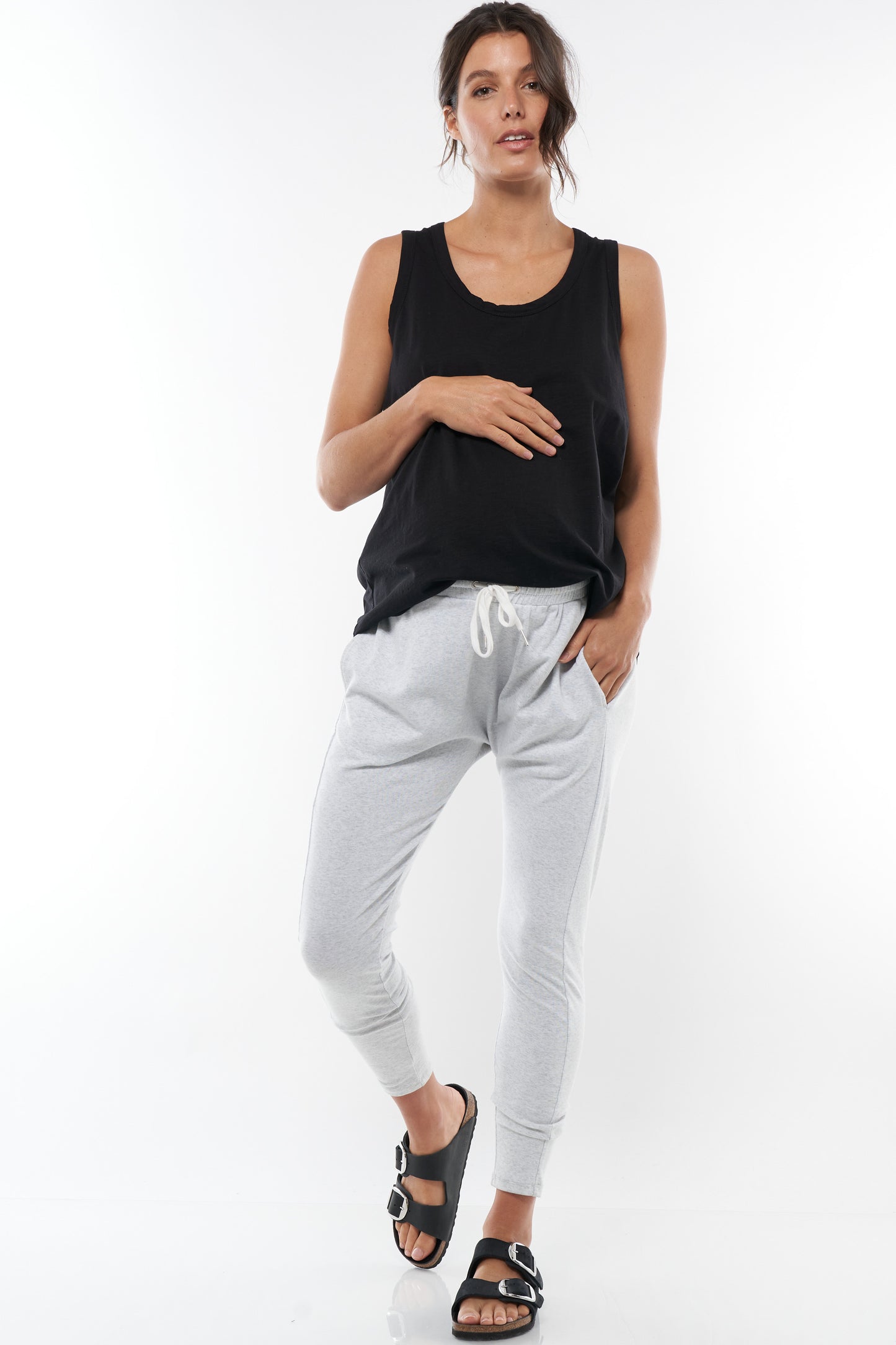 Grey Maternity Track Pant -5