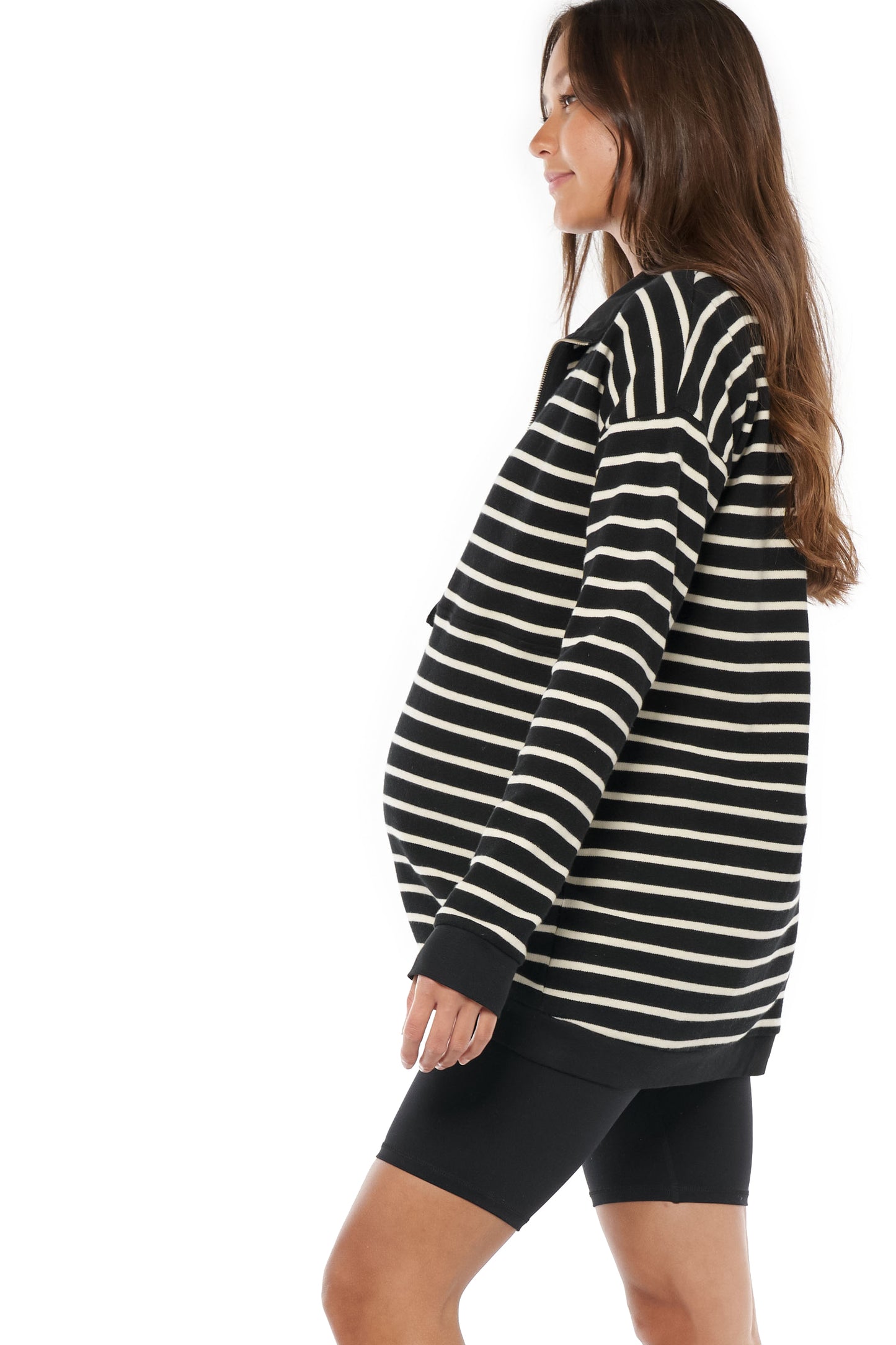 Nursing Jumper Black Stripe - 3