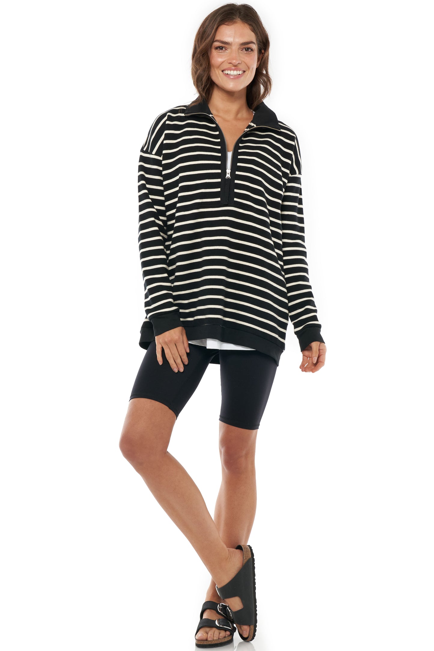 Nursing Jumper Black Stripe - 7