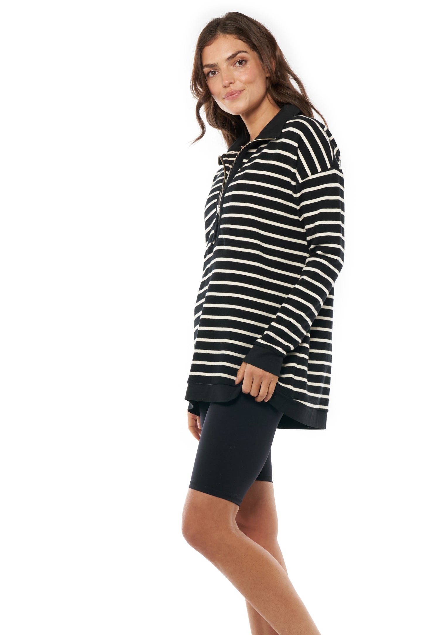 Nursing Jumper Black Stripe - 8
