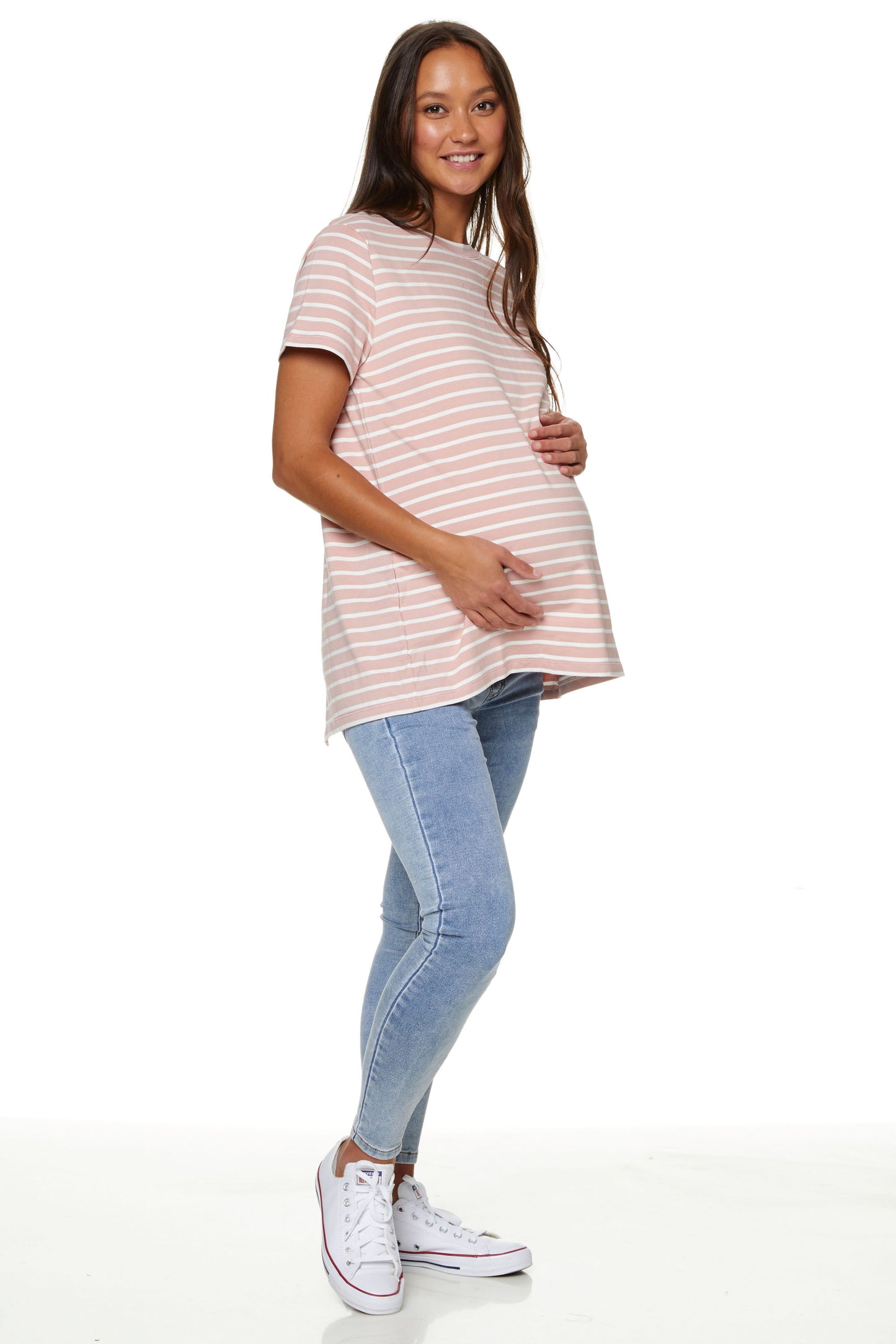 Pink Stripe Maternity T-Shirt - 3