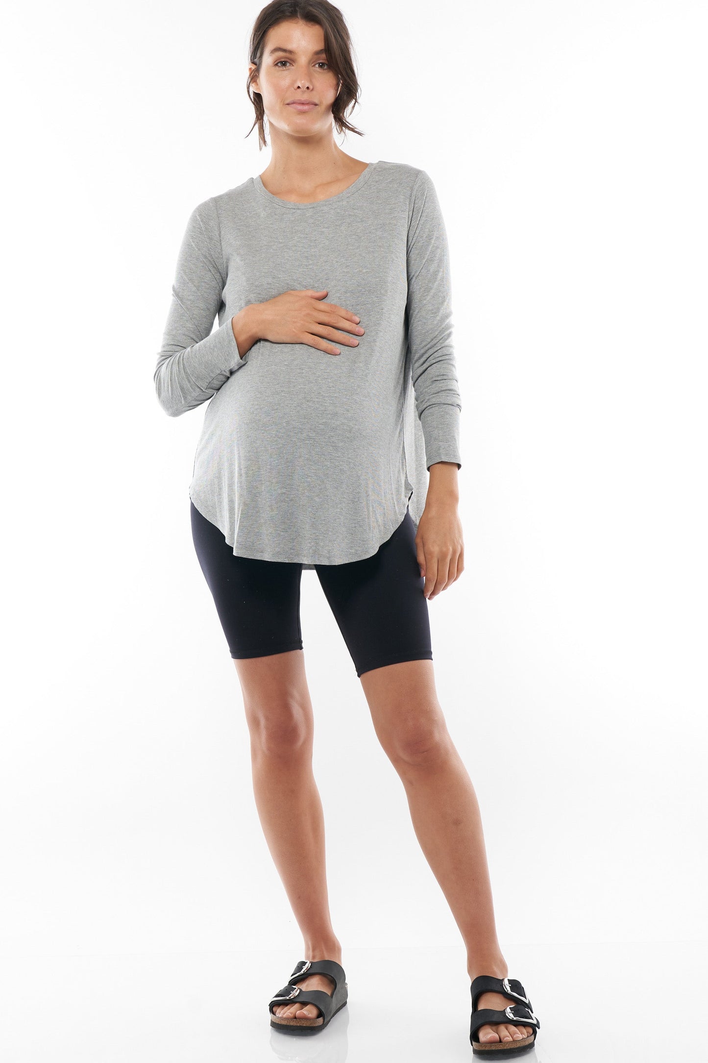 Ribbed Nursing Top - Grey - 5