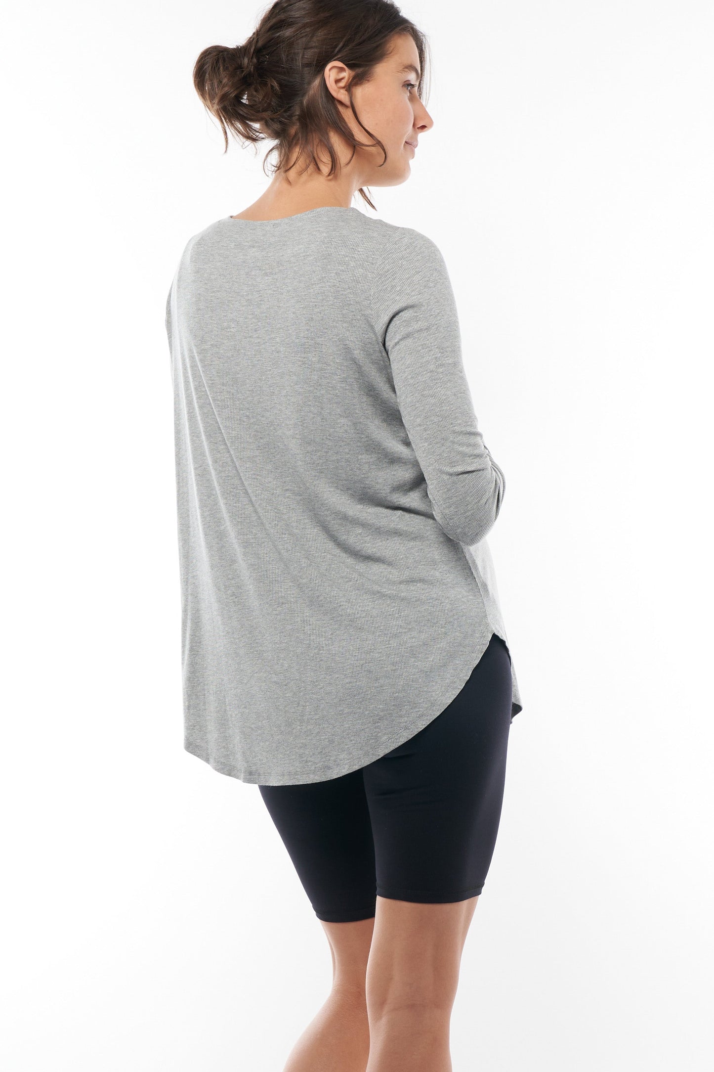 Ribbed Nursing Top - Grey - 4