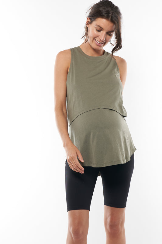 WHS25-55-Me And You Nursing Tank-Khaki*