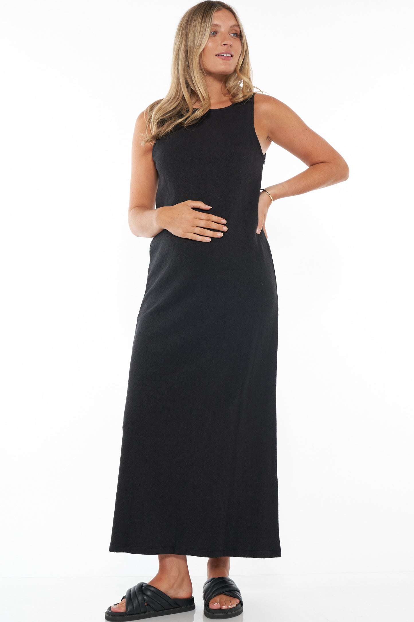  Black Maternity Column Dress a-5