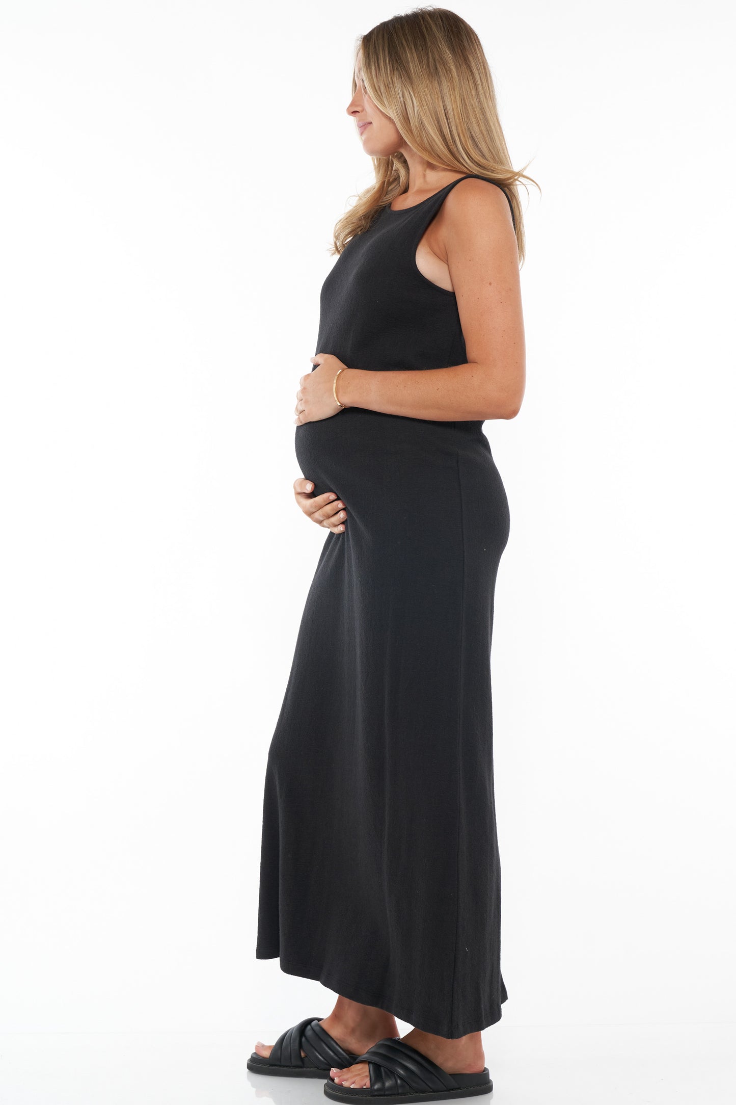 Black Maternity Column Dress -2