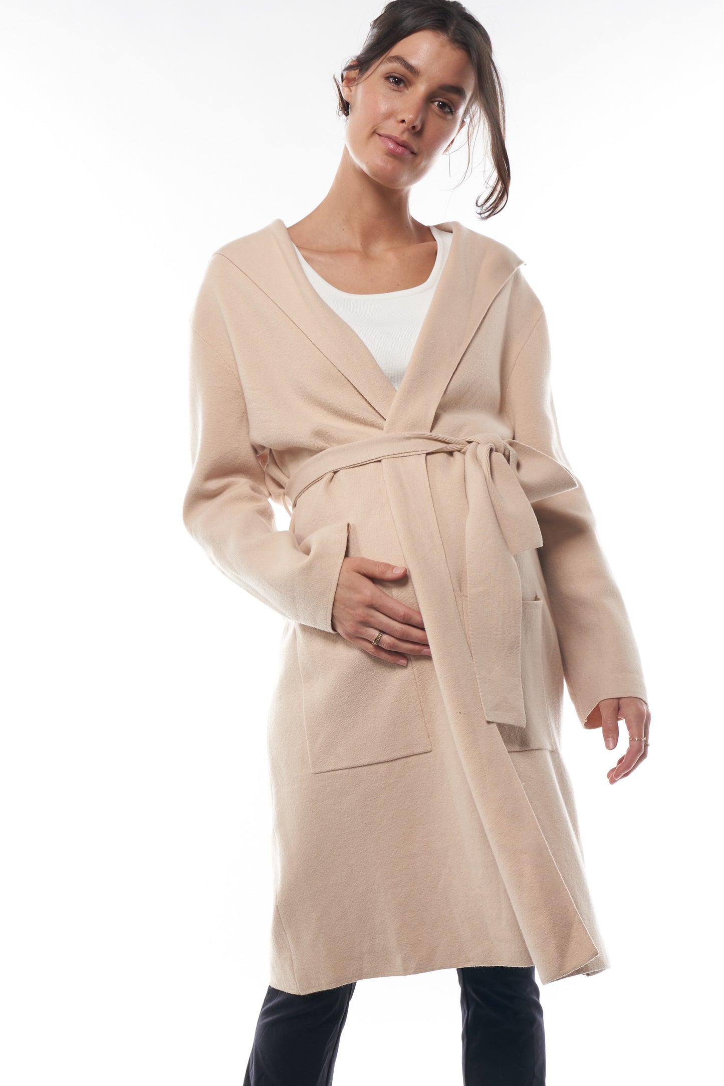Camel Maternity Coat -7
