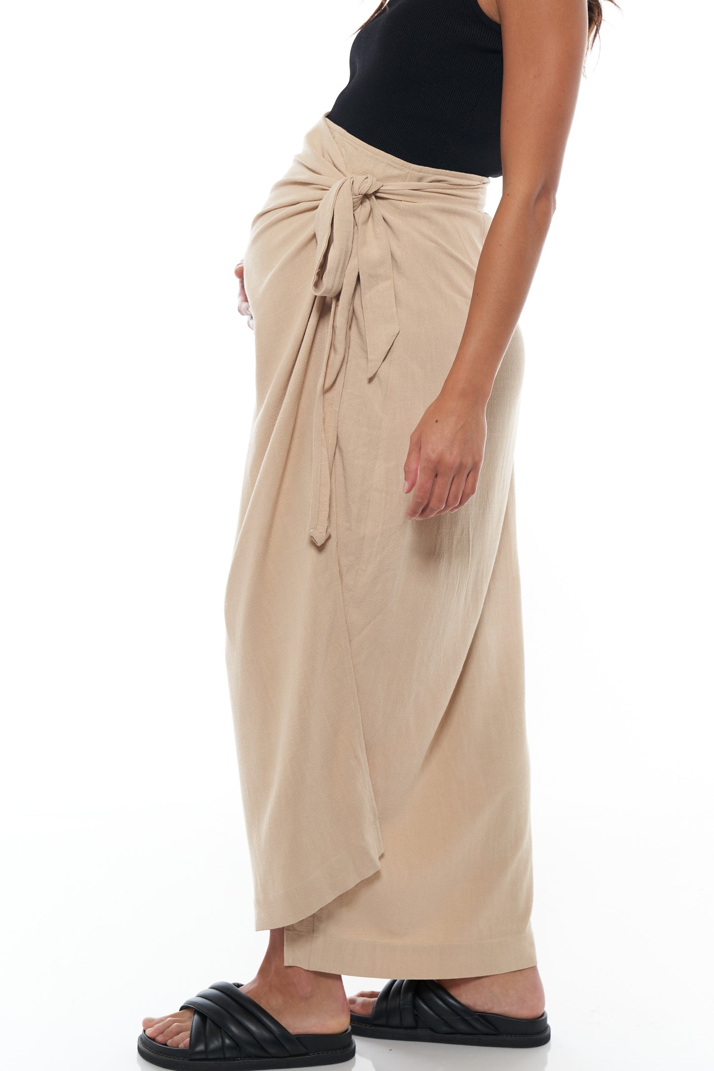Maternity Linen Wrap Skirt -3