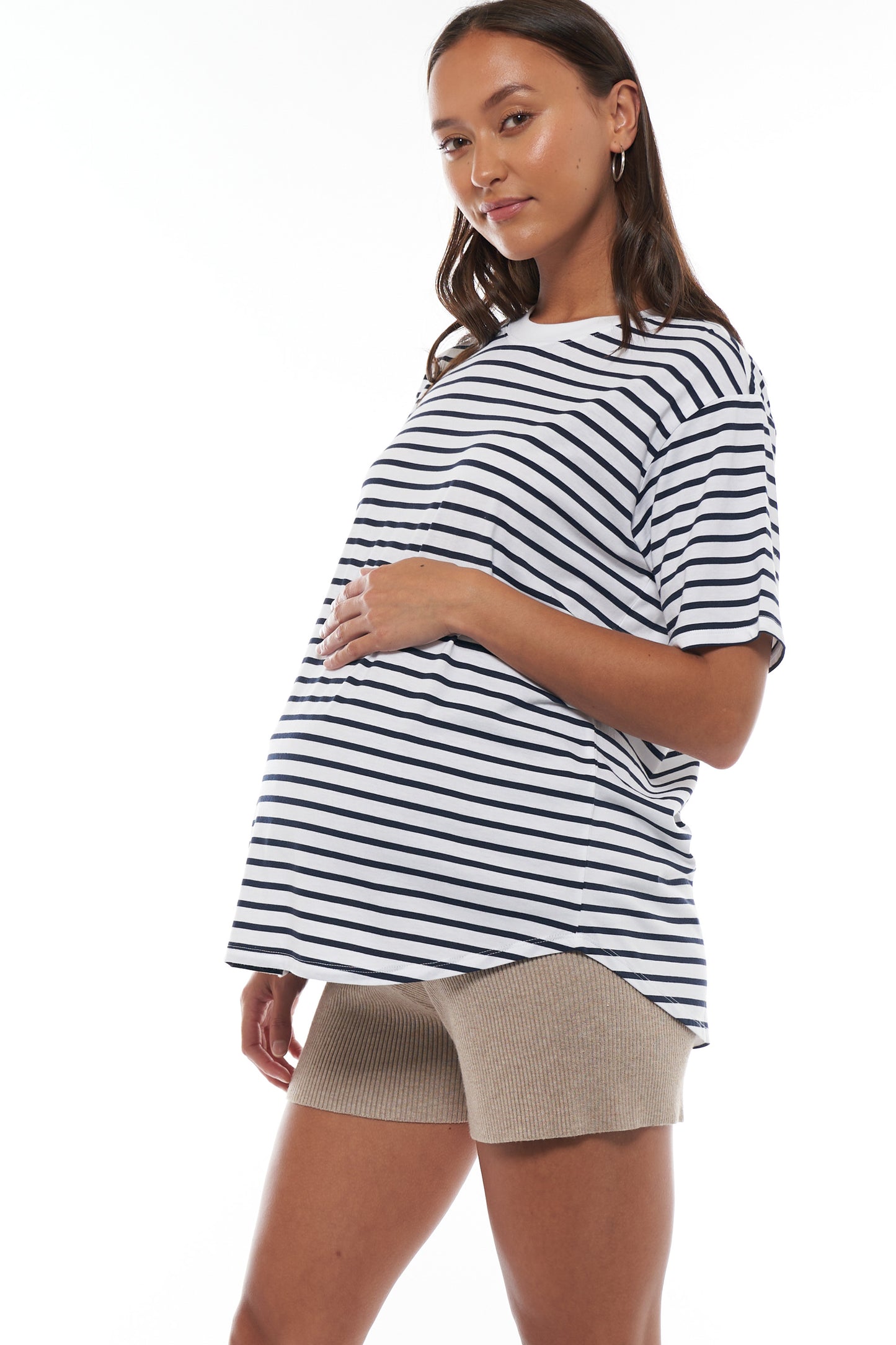 Stripe Maternity Tee -3