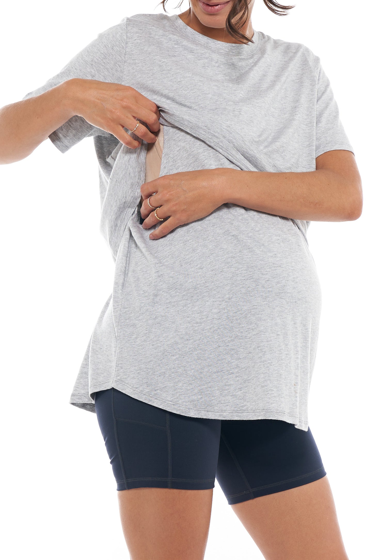 maternity and nursing top grey marle image 2